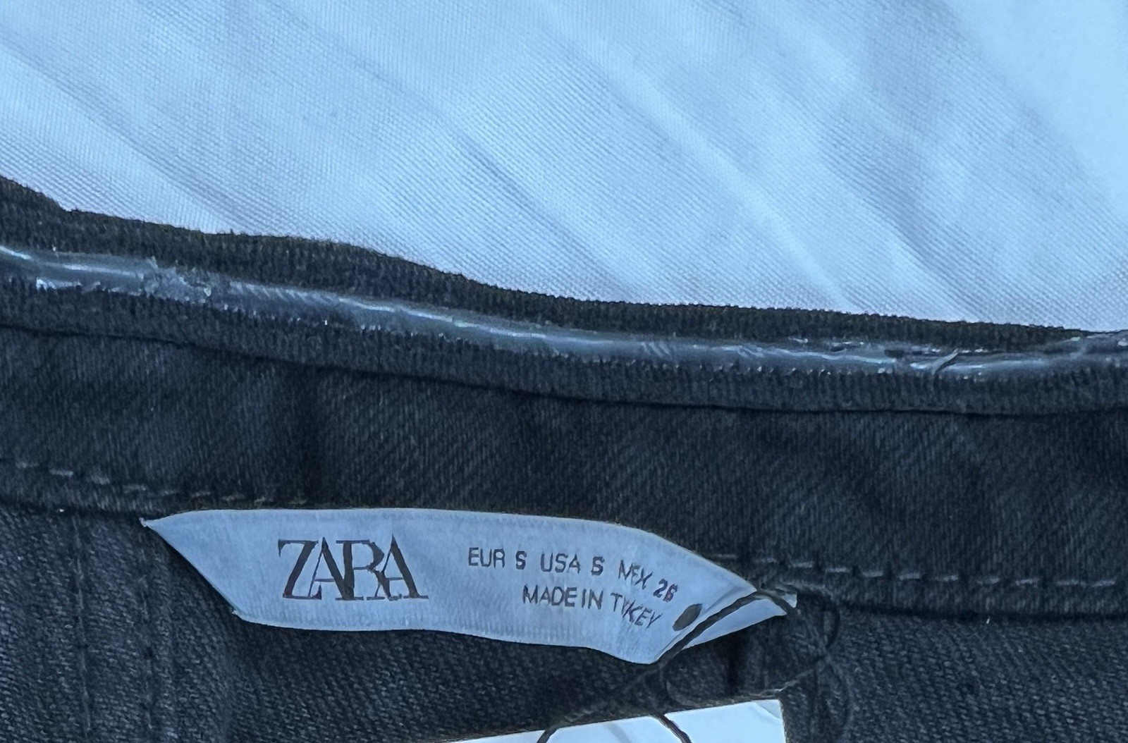 Zara Black Denim Strapless Button-Front Midi Dress with Slit Size S NWT
