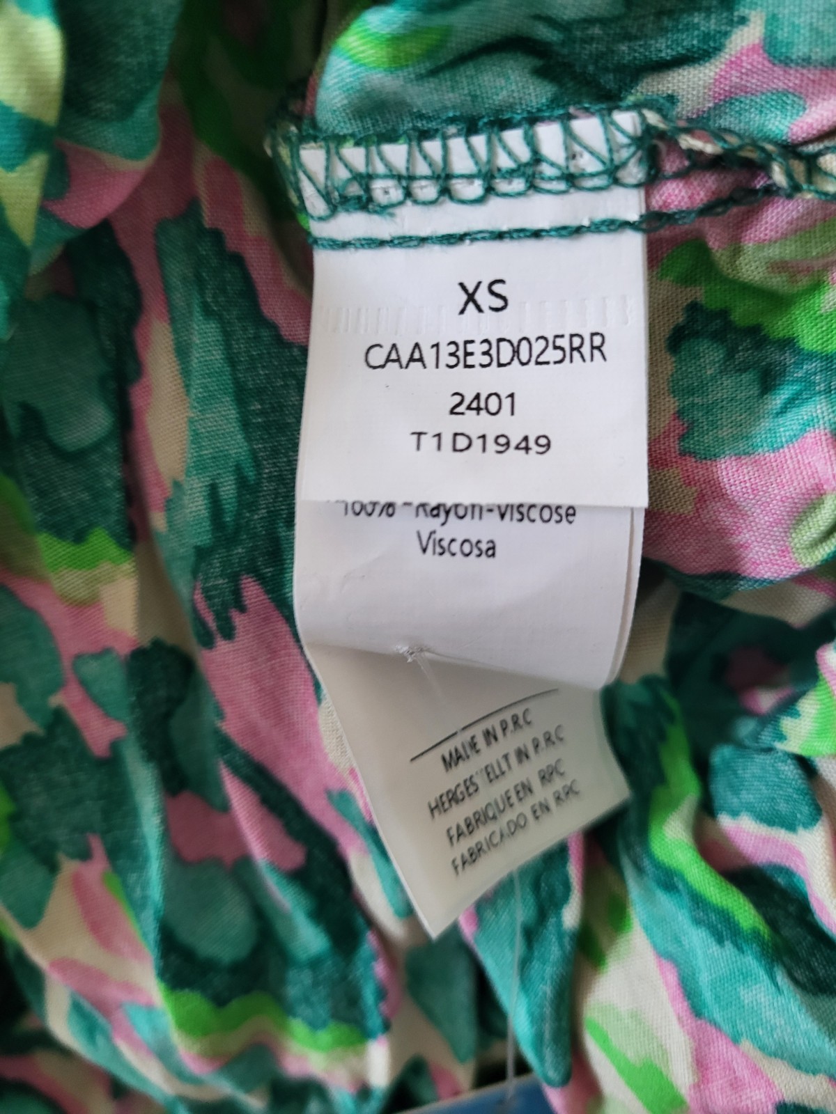 CUPSHE XS Green Pink Print Cover Up Romper – Pool, beach, Runs Like S/M , light