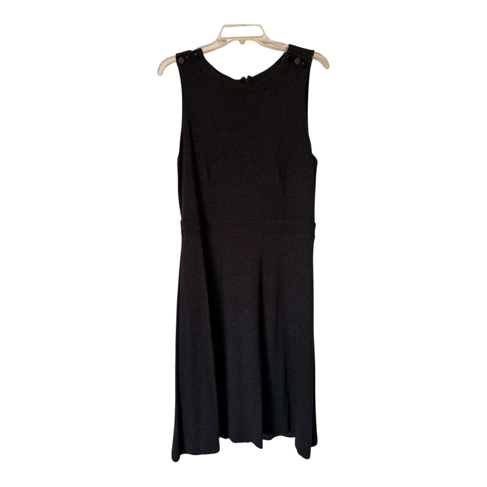 LOFT Women’s Black Sleeveless Knit Stretch Knee Length Dress (Size 12)