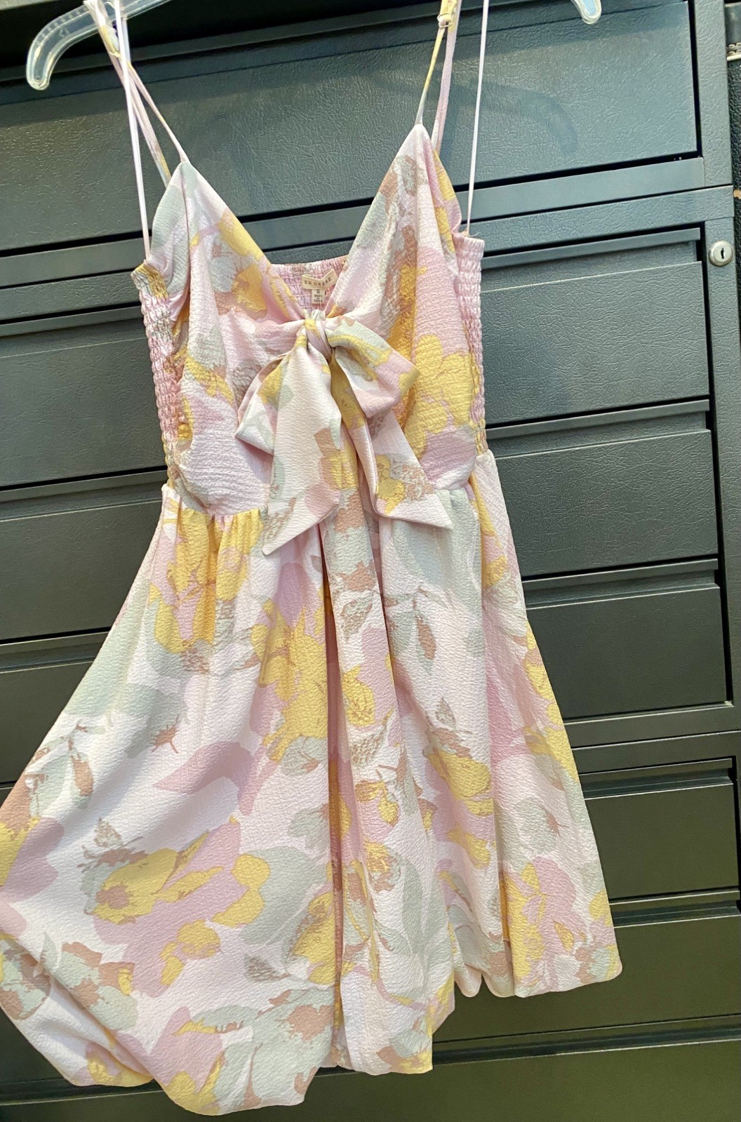 NWT En Creme Sundress Spaghetti Straps, Sz. Small Ladies Cute Bow Front Pastels