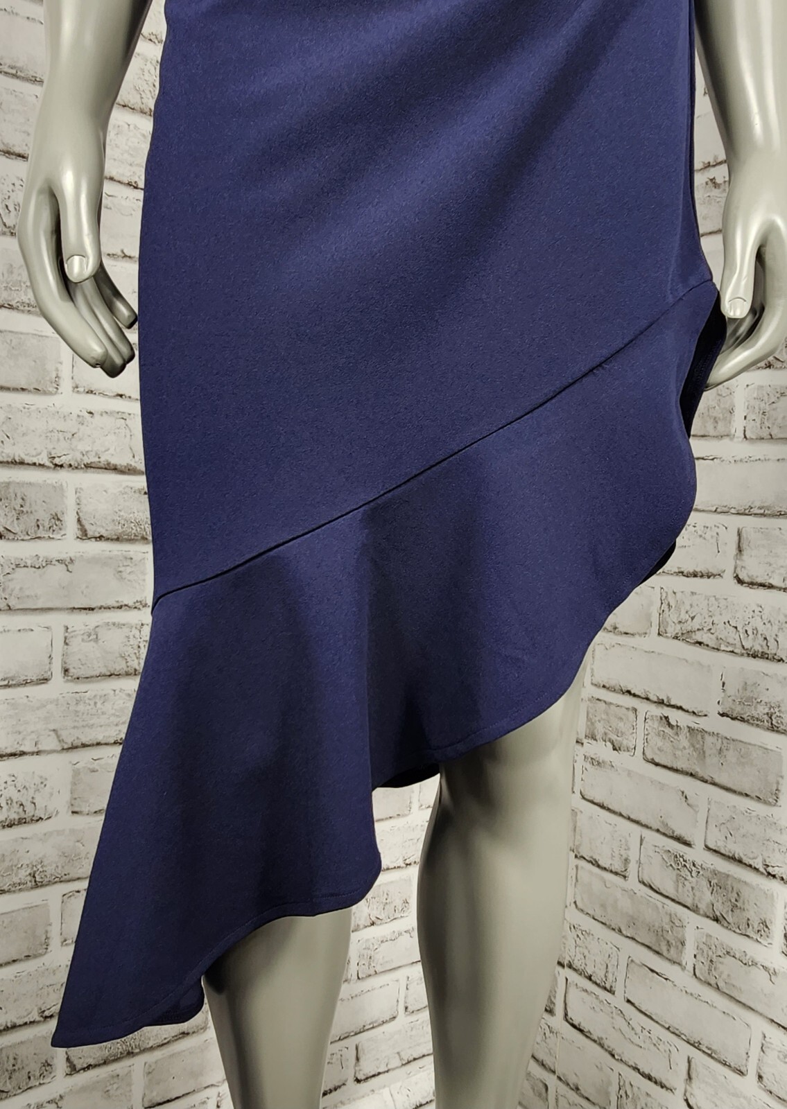 Anrabess One Shoulder Midi Dress Size Medium Navy Blue Mermaid Hem NWT