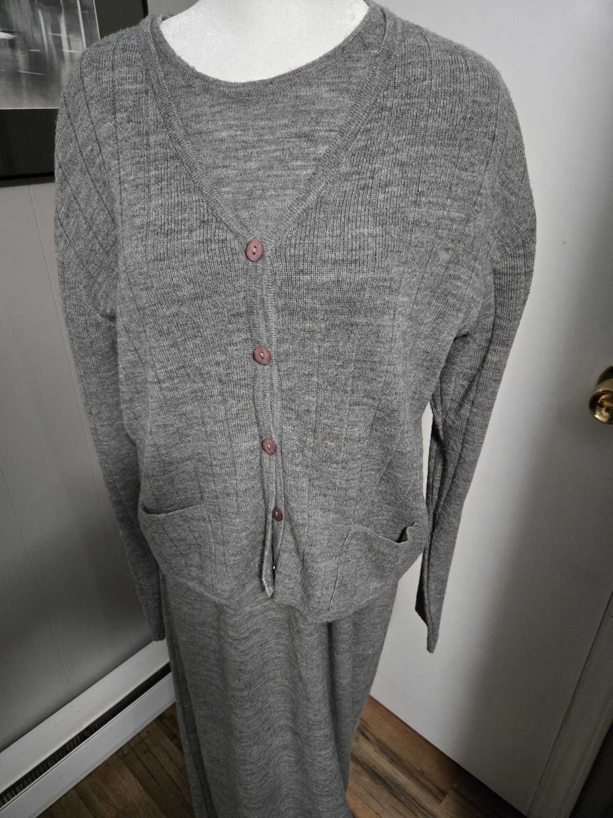 Finity Grey Sweater Dress With Matching Sweater Size Large
