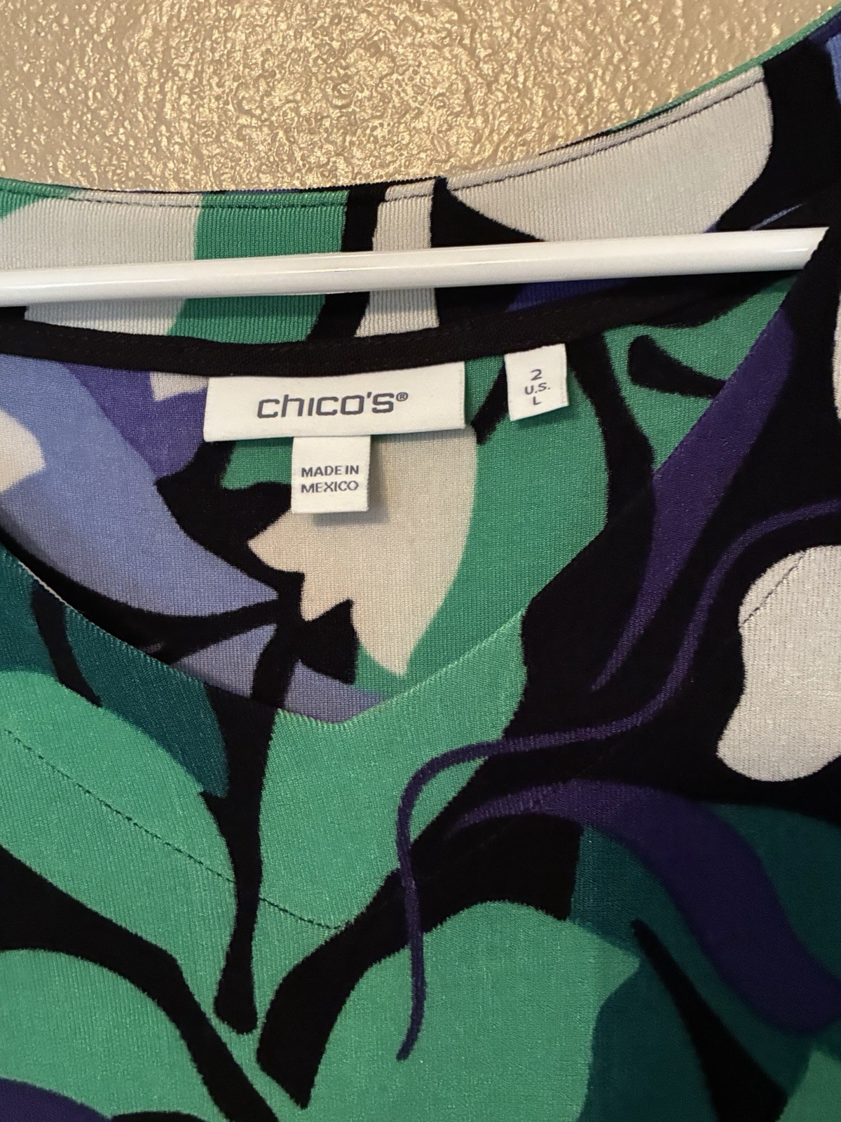 Chico’s Floral Shift Dress Size 2 Or L Travel Fabric