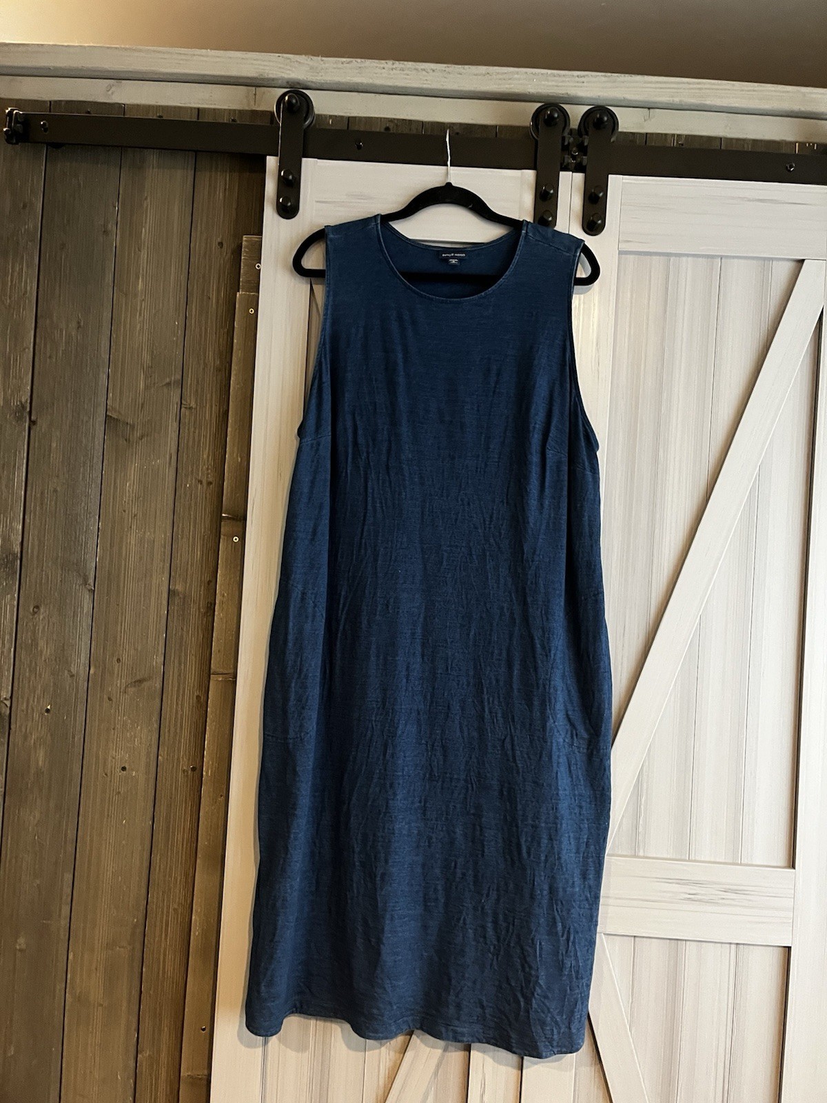 Pure Jill J. Jill Indigo Cotton Midi Dress Minimal Pockets 2X (like XL)