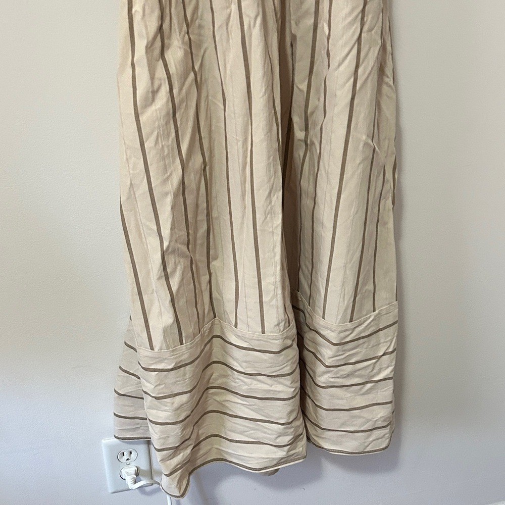 Chic Beige Striped Maxi Dress