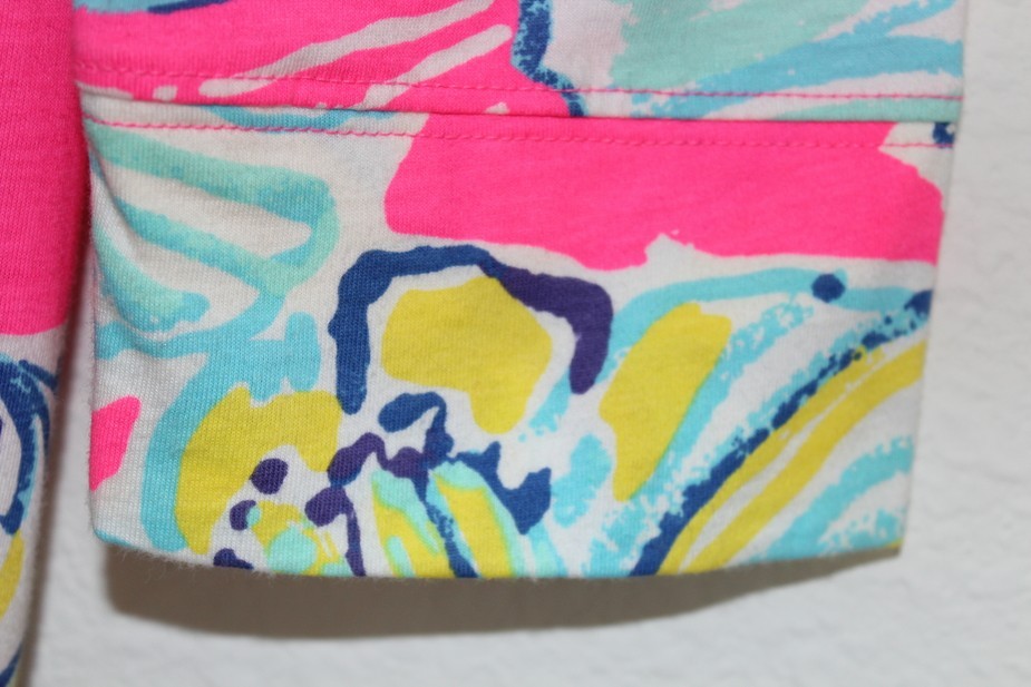 Lilly Pulitzer Marlowe Dress 100% Pima Cotton Pink Floral Boat Neck Nautical L
