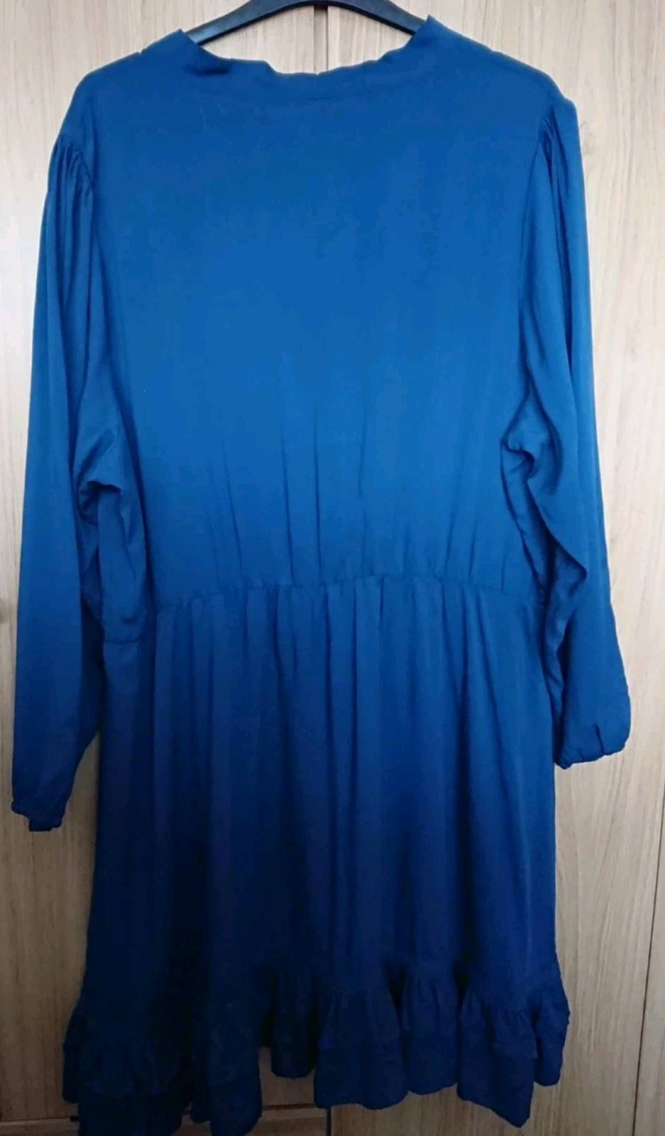 City Chic Teal Smocked Ruffle Plus Size Dress Size 18 (Fit 24-26)