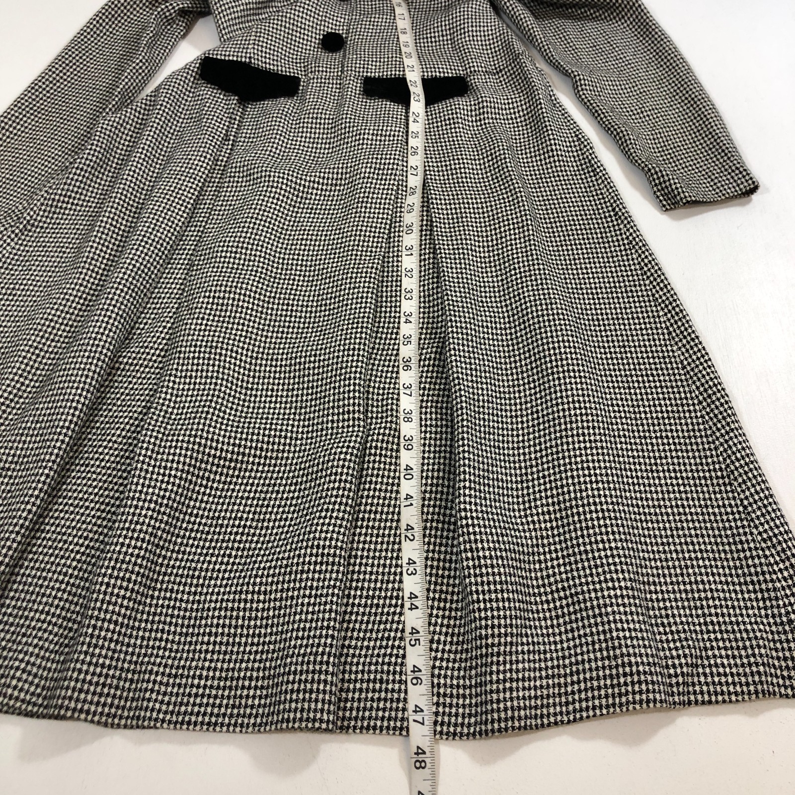 Vintage womens Fit & Flare Houndstooth Riding Dress Size 6 Pleated S.G. Gilbert