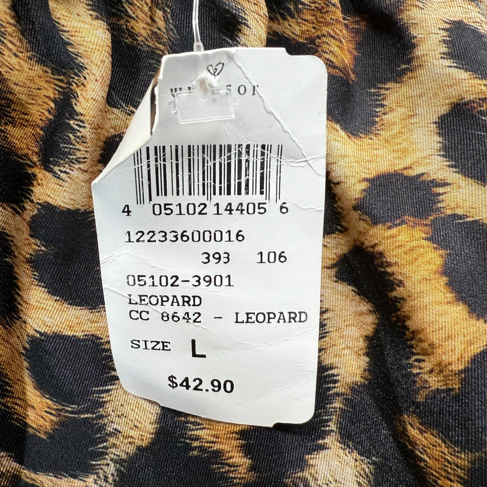 NWT Venti6 Brown Black Leopard Print Size L Boho Chic Bell Sleeve Party Dress