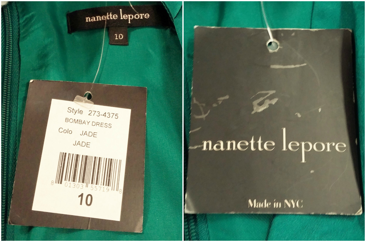 Nanette Lepore Chic Emerald Green Satin Cocktail Dress 10 Bubble Hem Party $348