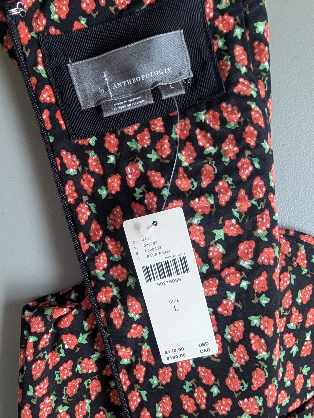 NWT Anthropologie The Cecily Fit & Flare Sweetheart Dress Sz L Raspberry #8F467