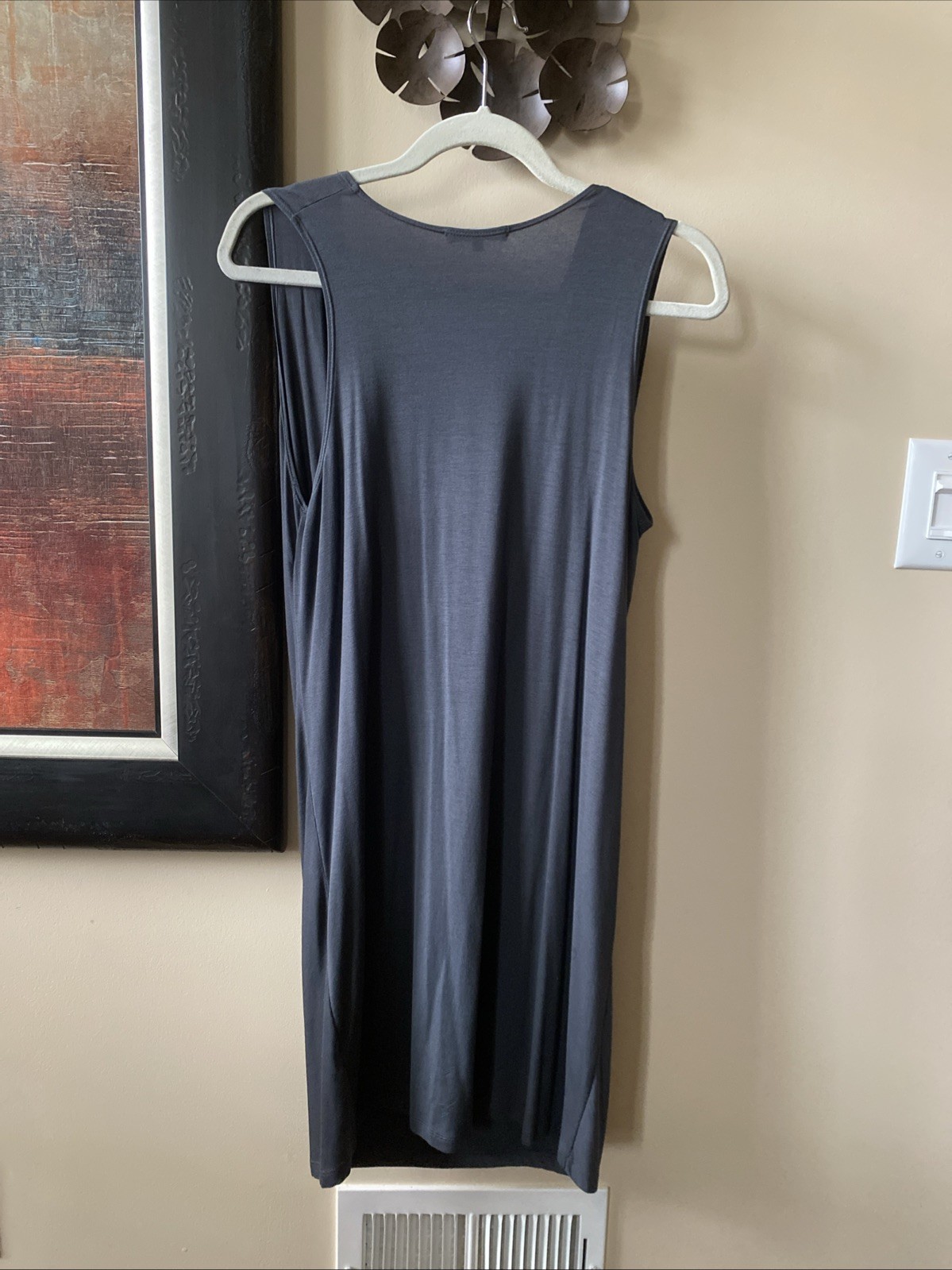 Vince Draped Dress Knit Stretch Y2K Vintage Asymmetric Size L Cowl Neck Comfort