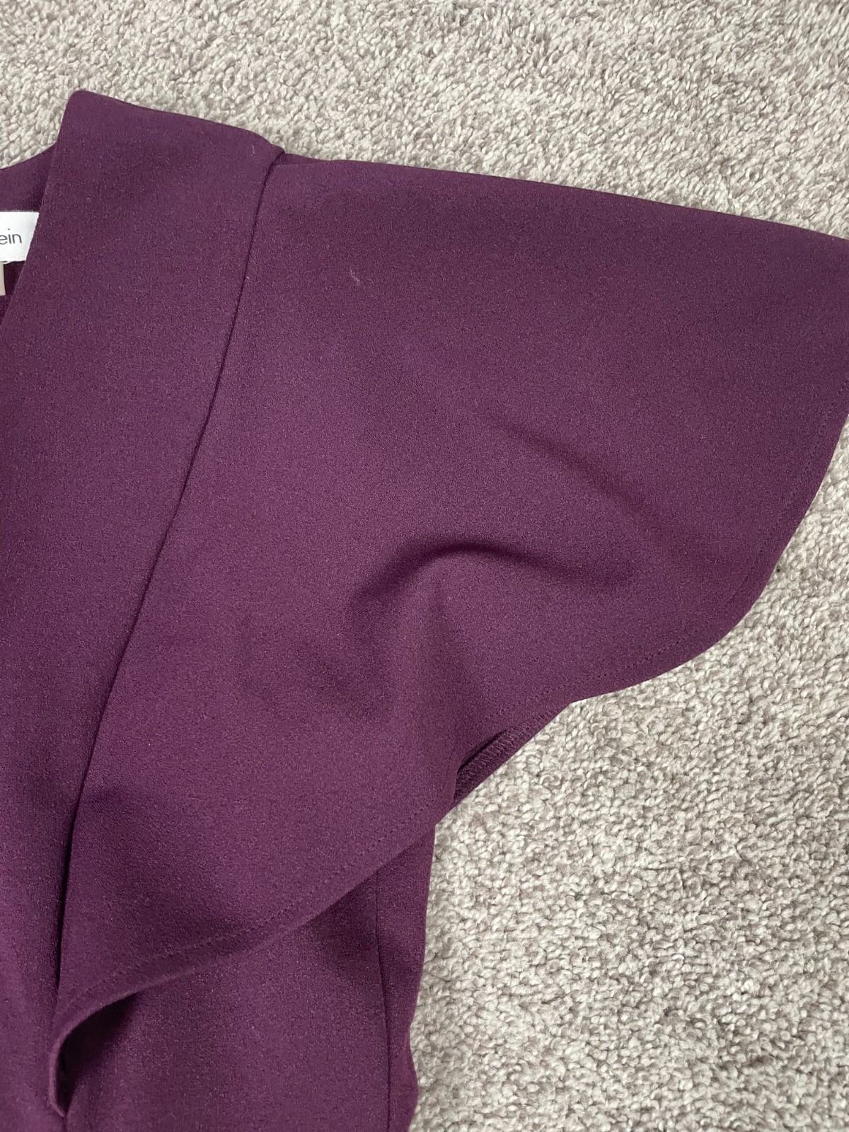 Calvin Klein Dress Womens 4 Purple Eggplant Plum Flutter Event Holiday Business
