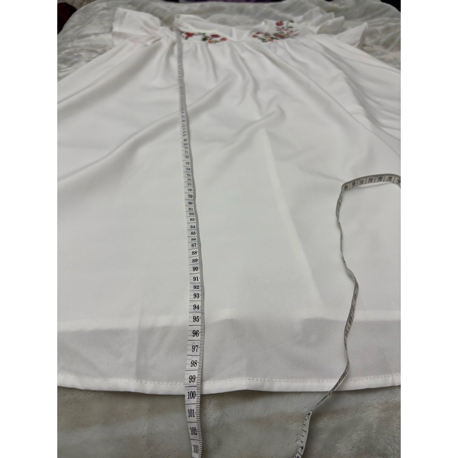 NWOT-XL-Floerns Embroidered Ruffle Cap Sleeve Midi Dress