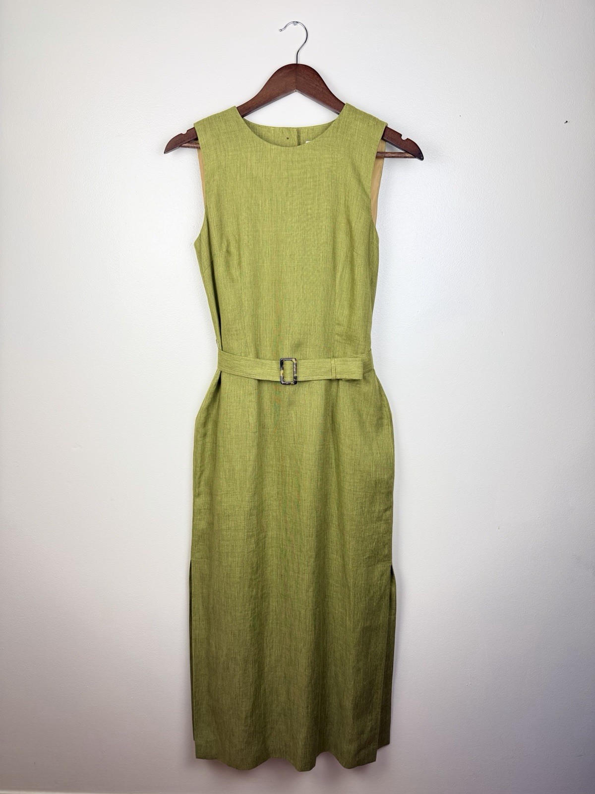 Ann Taylor 100% Linen Midi Dress 2 Made in the USA Classic, Tailored, Summer