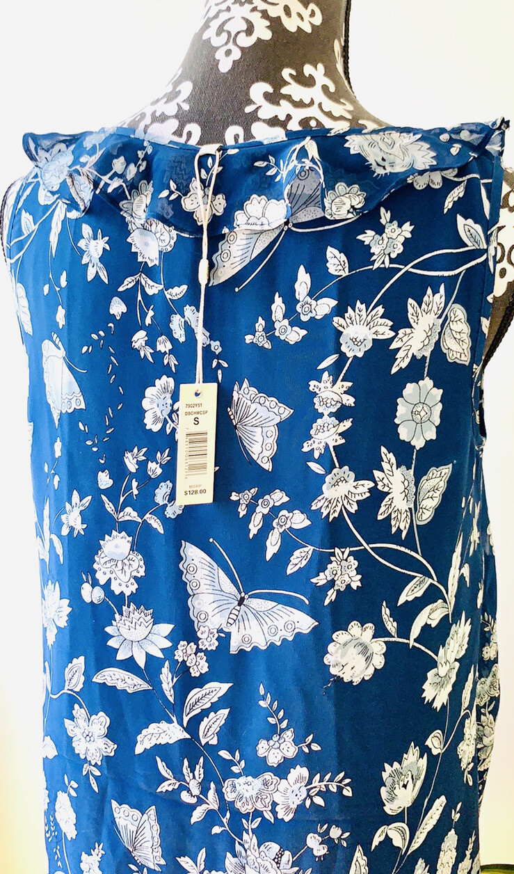 Max Studio blue/ light blue floral cheeky dress, sizeS, Org$128