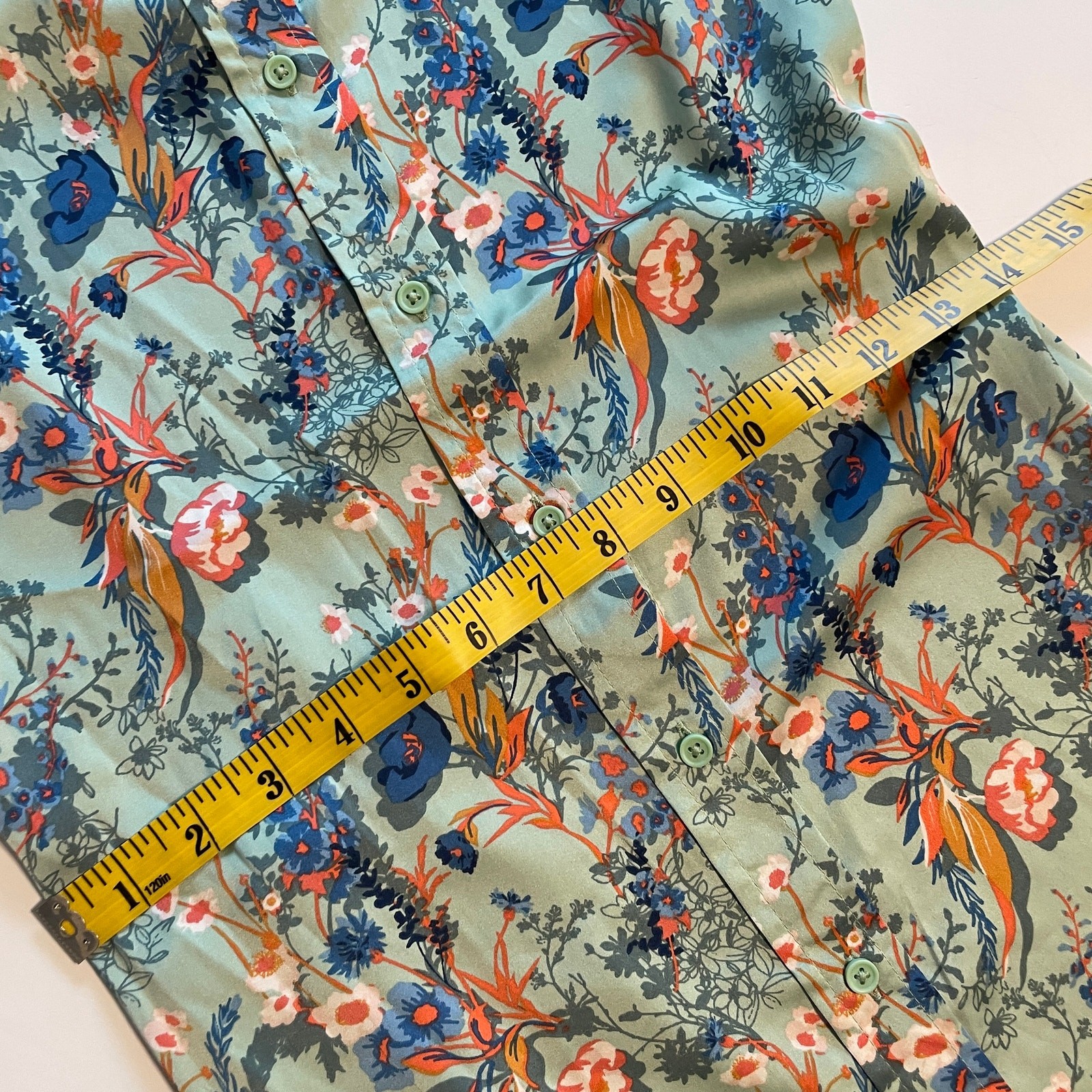 Ophelia Roe Mint Floral Belted Midi Shirt Dress Womens Size Small Shirtdress