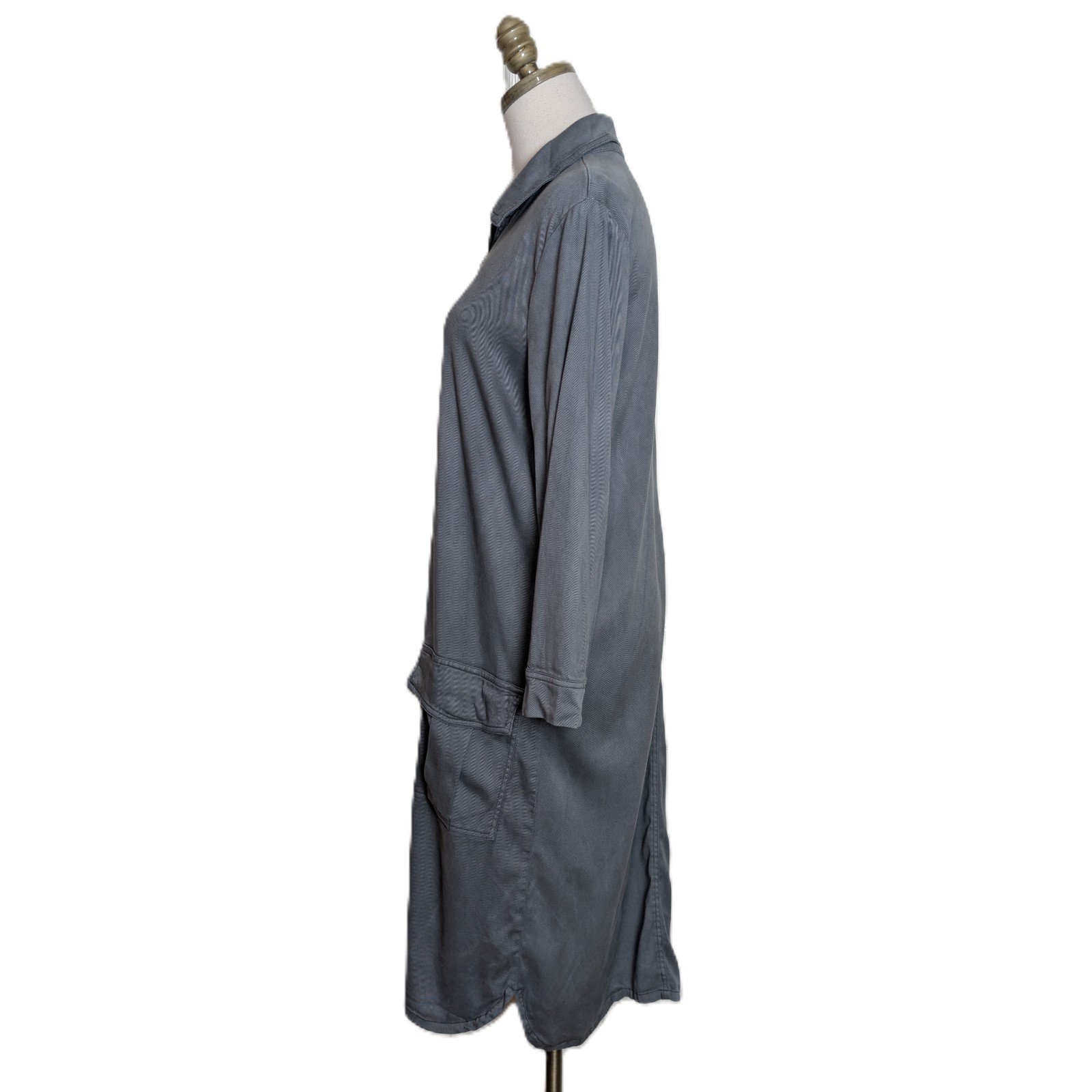 XCVI Versatile Hybrid Utility Jacket Dress Sz S Dark Gray Full Zip Cargo Pockets