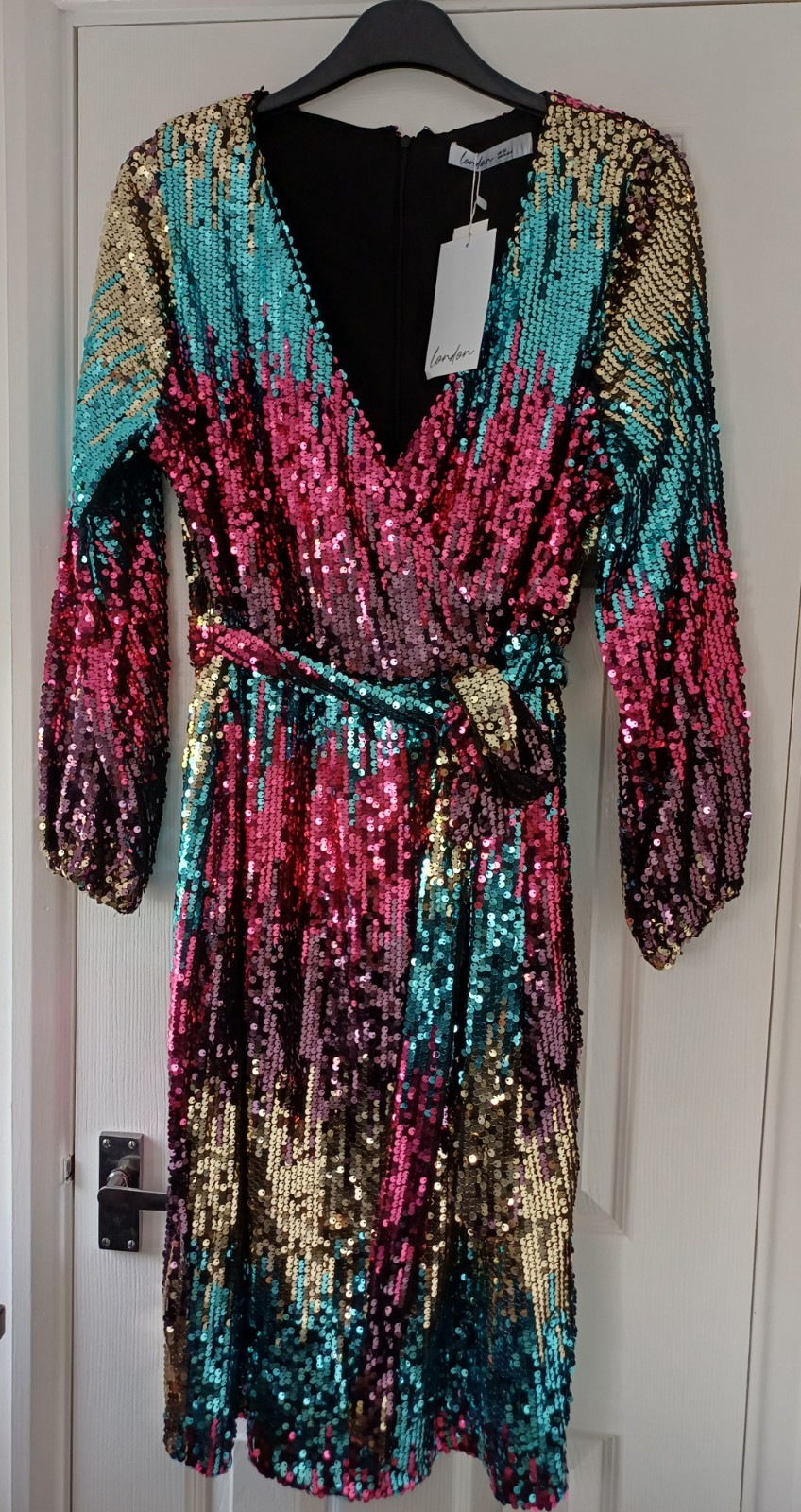 BNWT YOURS sz 22 JEWEL OMBRE SEQUIN EVENING PARTY DRESS NEW PLUS CURVE RP £65