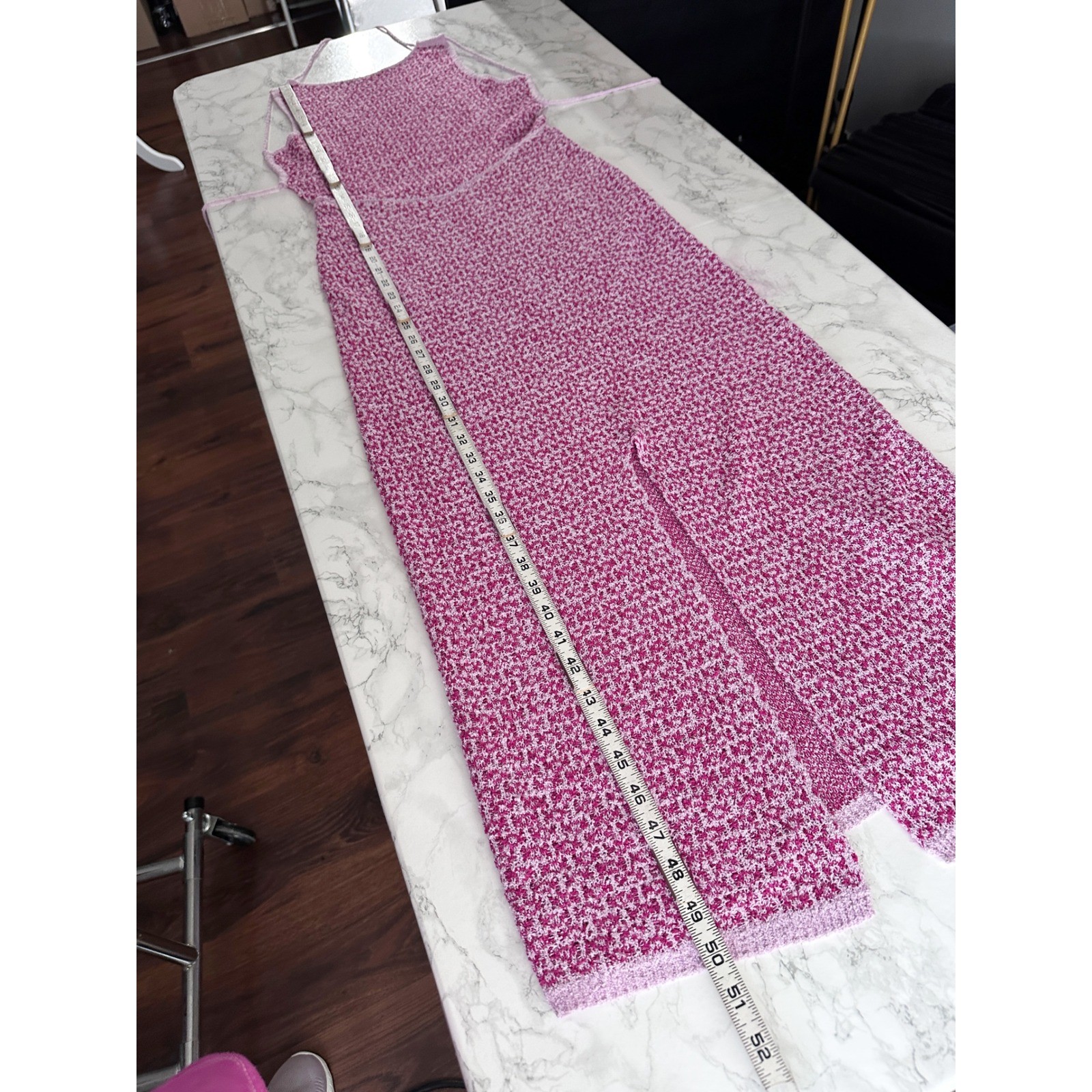 FP Beach Mindy Pink Knit Halter Open Back Midi Maxi Dress Women’s Size Medium