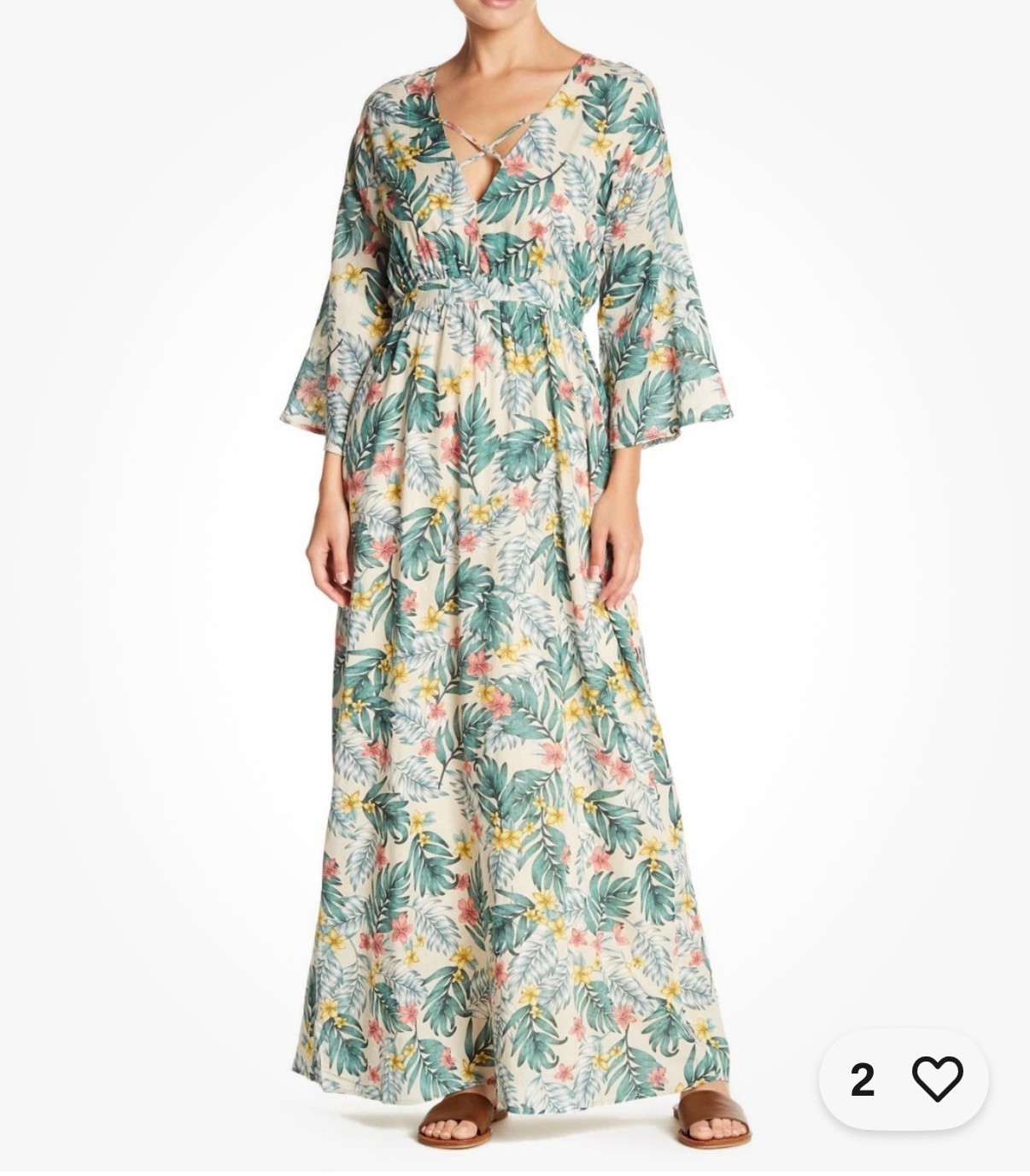 Lucca Couture Dress|Tropical Print Rayon | Medium | Resort | Vacation | Parties