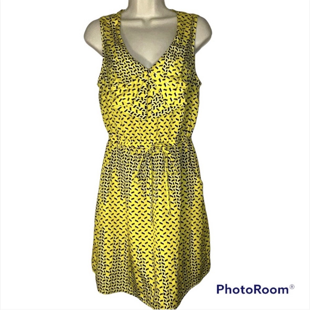 Bebop Yellow and Black Pullover Summer Sleeveless Size Large Dress