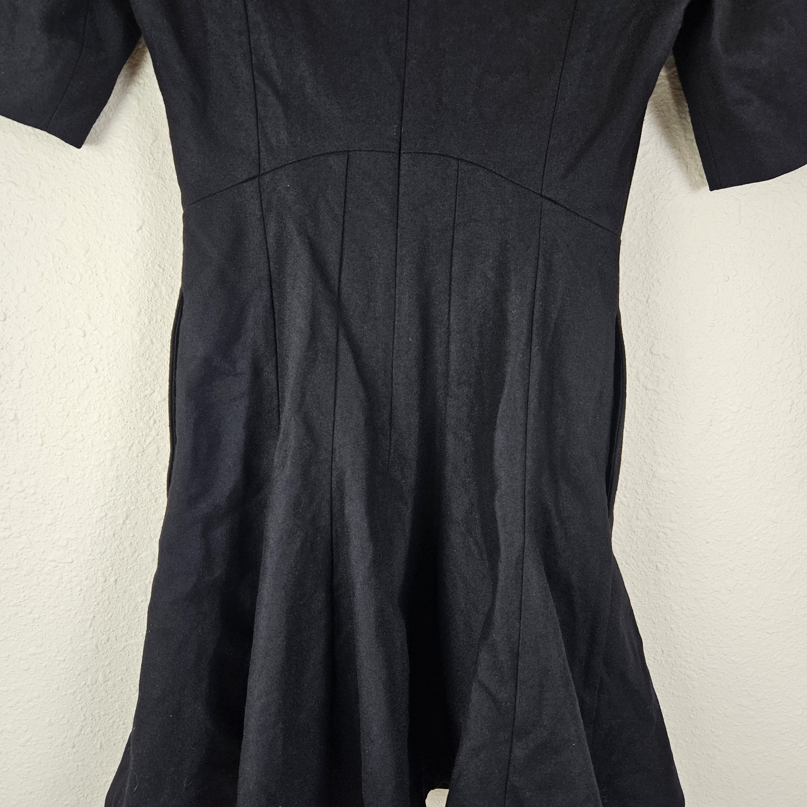 COS High-Neck Fitted-Waist Work Dress in Black Size 2 New