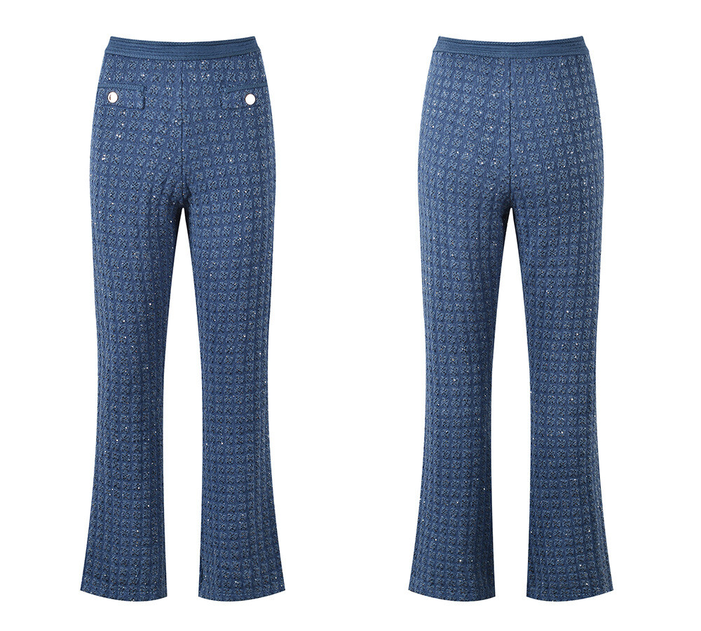 Sandro Blue Waffle Knit Jacket Coats/Trousers /Sleeveless Dresses Women