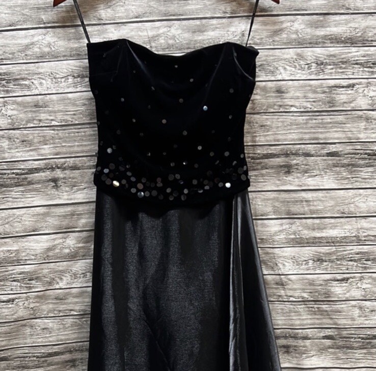 Scott McClintock millennium 2000 sz 8 velvet sequin strapless formal long dress