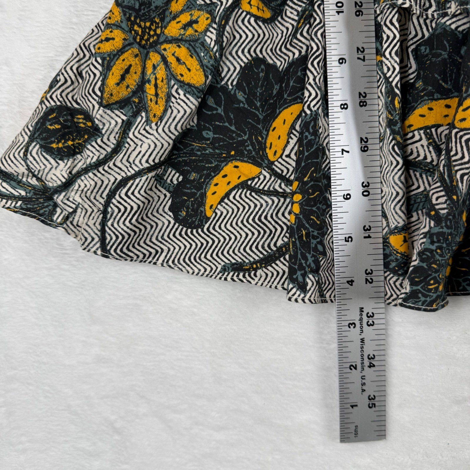 Ulla Johnson Floral Zigzag Cotton Ruffle Mini Dress Spring Summer 2022 Size 4