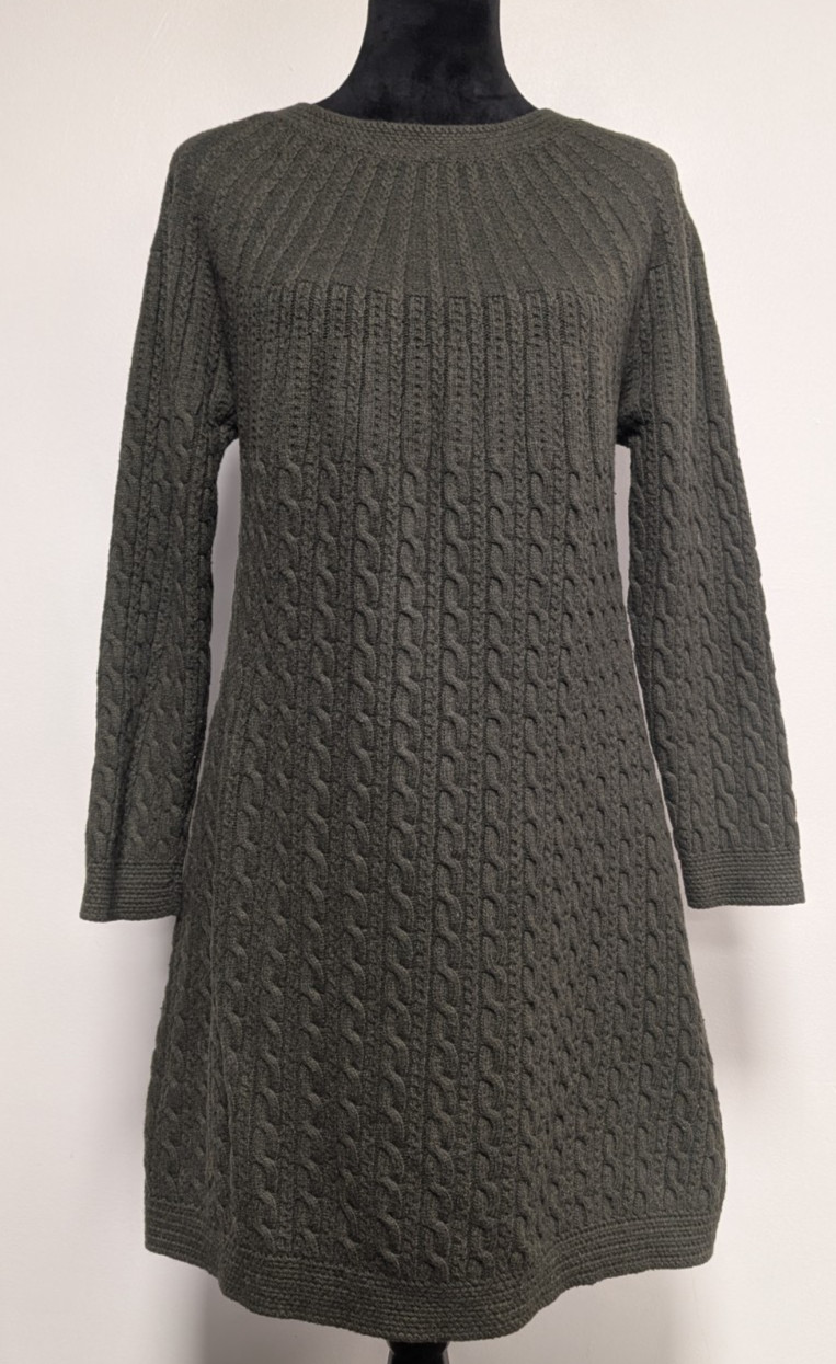 Soft Surroundings Forest Green Nylon/Rayon/Wool/Cashmere Blend Sweater Dress, M