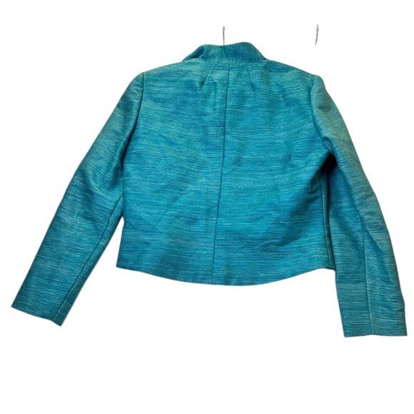Vintage 60s Aqua Blue Dress Suit Jacket Set w/ Beaded Handbag classic retro teal