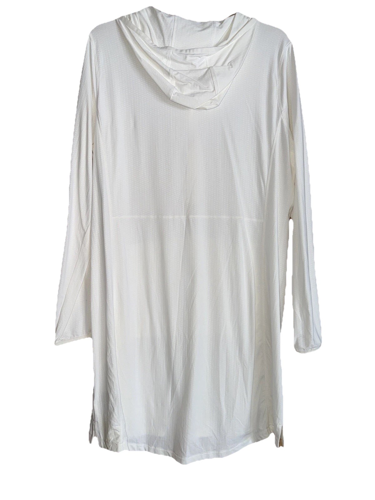 LL Bean Dress White Sand Beach Hooded Cover Up UPF 50 Travel Resort Size L NWT