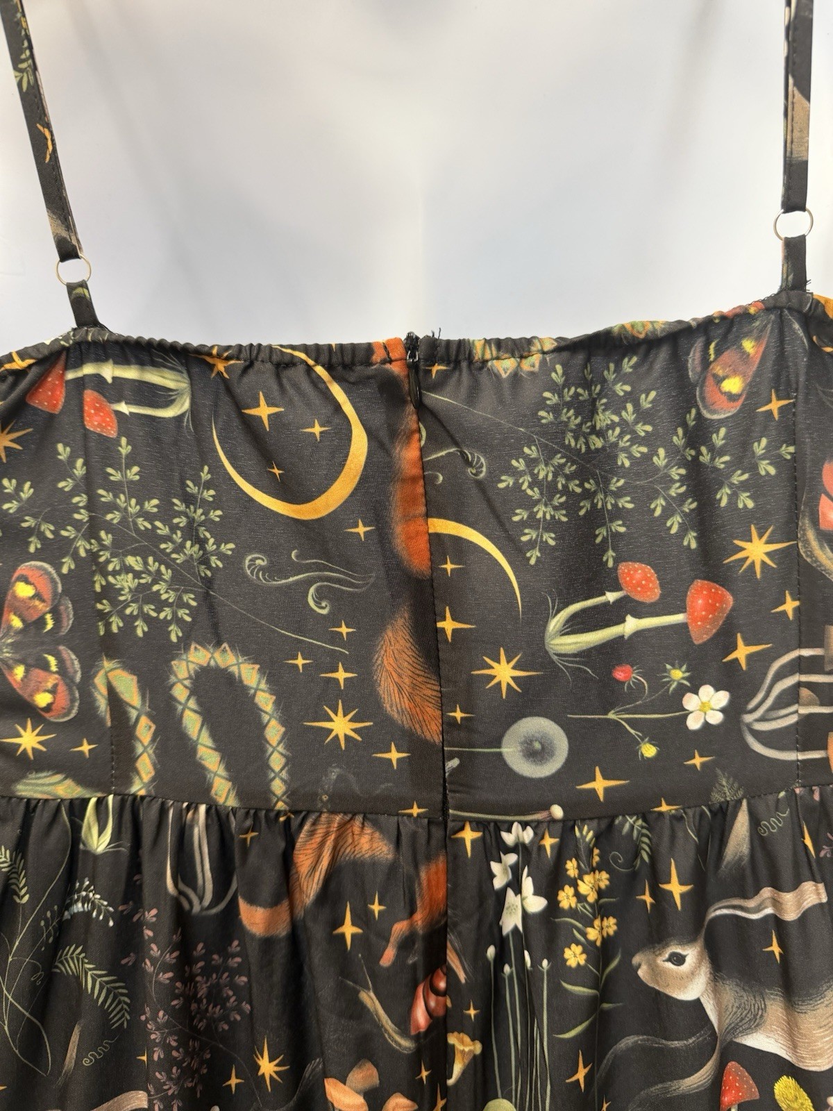 Romwe Black Whimsigoth Print Sleeveless Tiered Peasant Dress Size 1XL
