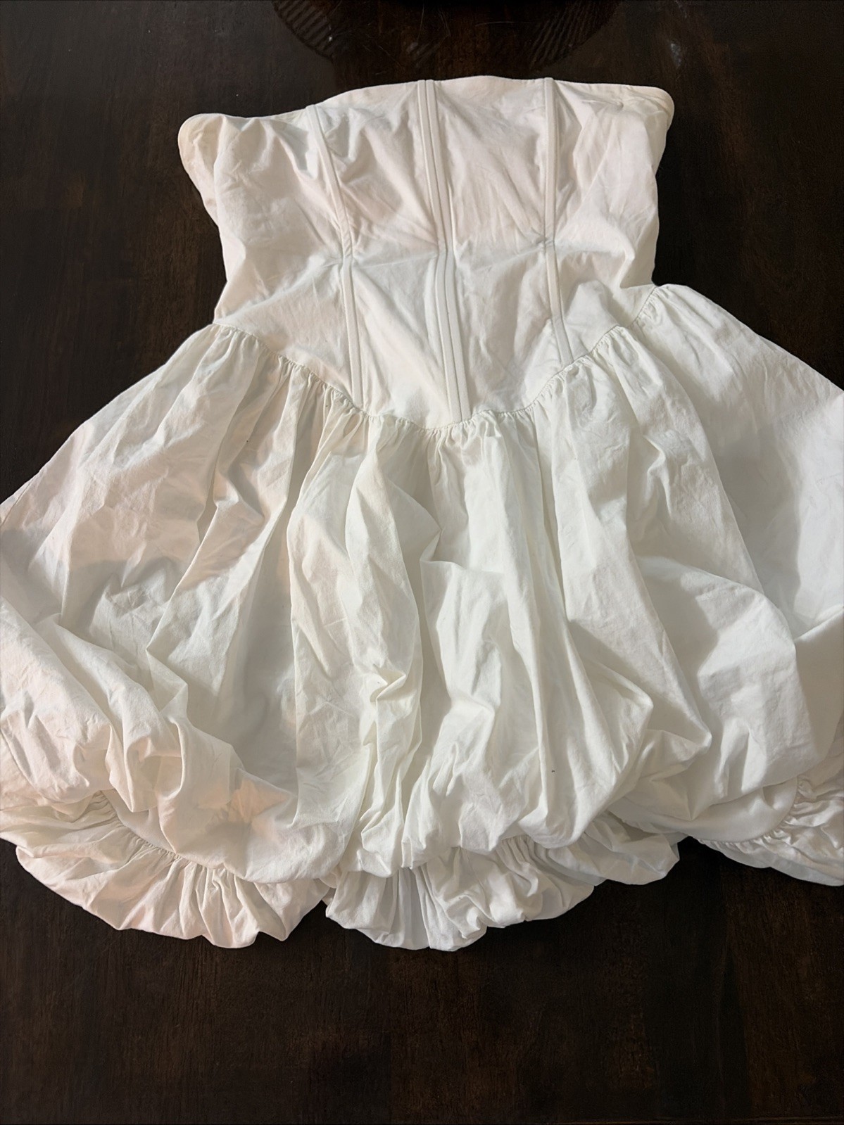 Klesis Botique White Corset Bubble Mini Tank Dress Medium