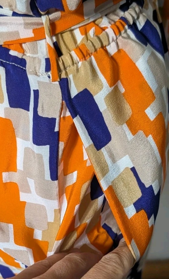 NWT Presley Skye 100% Silk Geometric Print Faux Wrap Dress Size XL