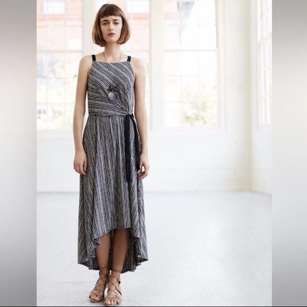 Maeve by Anthropologie Salsola High-Low Tie-Waist Dress