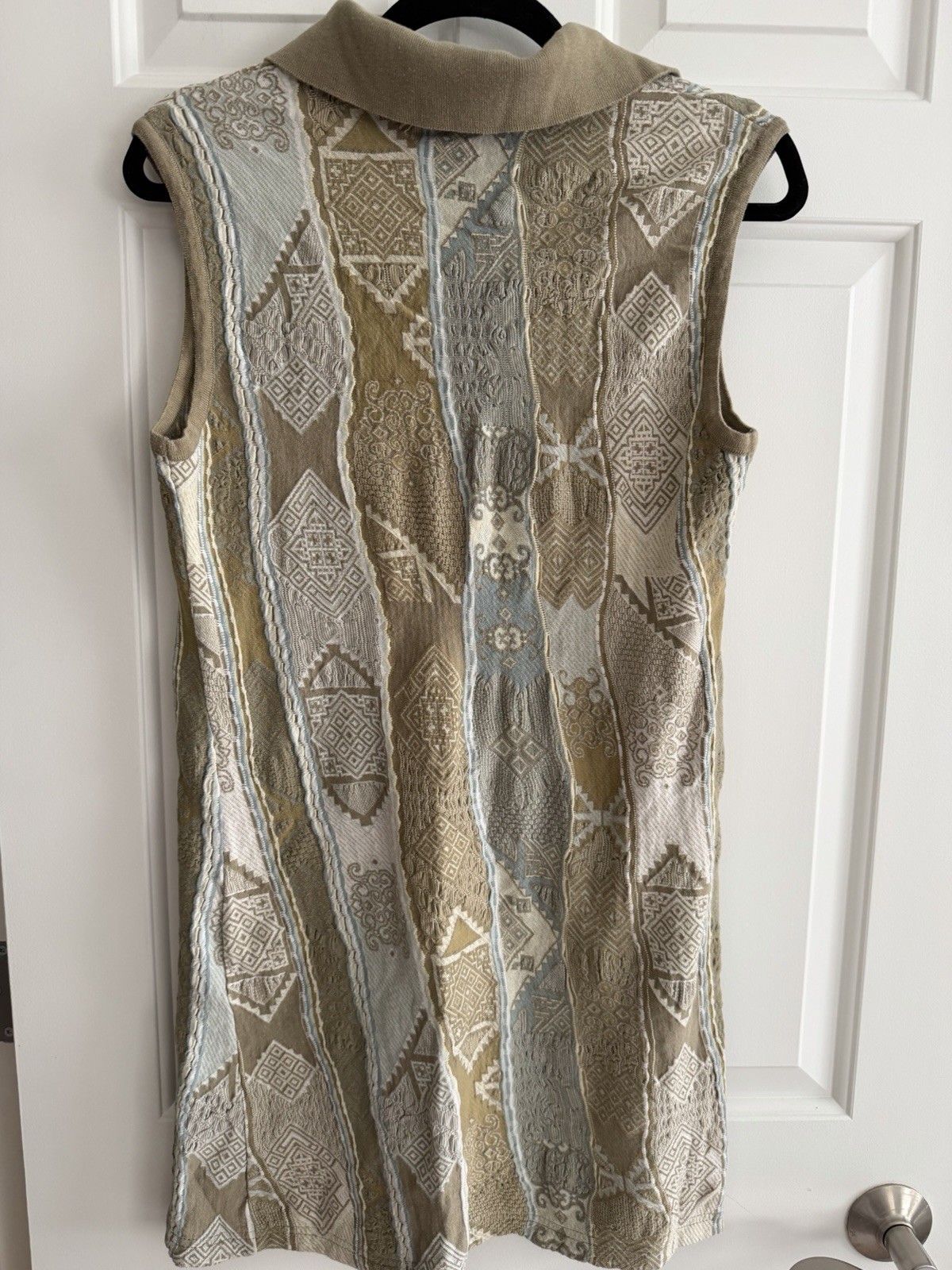 Vintage COOGI Australia Sleeveless Knit Polo Dress Tunic – Earth Tones, Size L