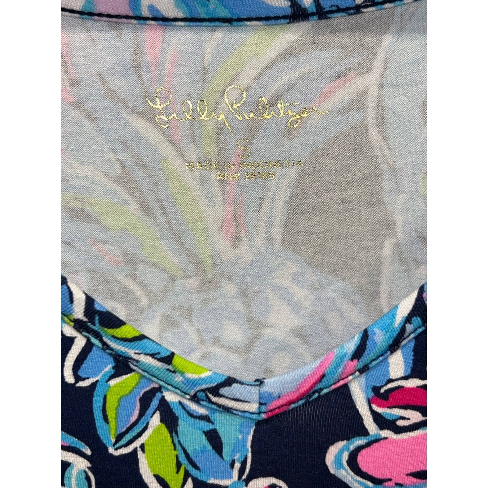 Lilly Pulitzer Floral Long Sleeve Button Cuff Dress Colorful Size S Pineapple