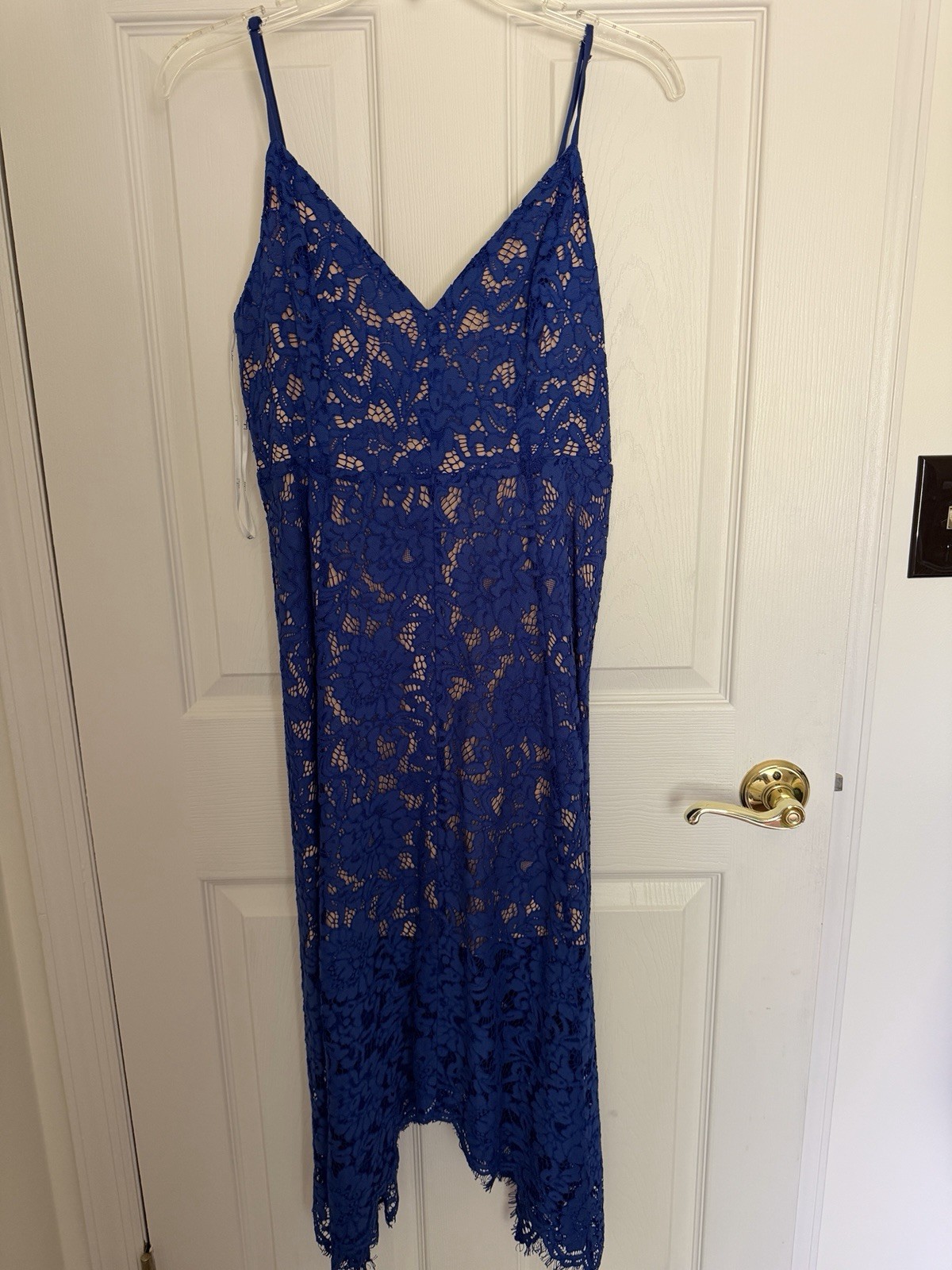 Lulu’s One Wish Royal Blue Lace Midi Dress Size Medium