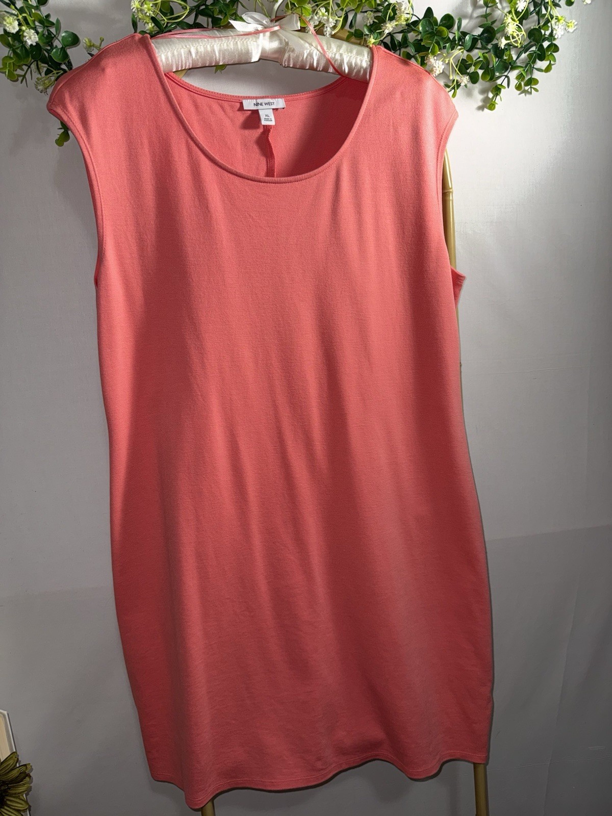 Nine West XL Women’s Coral Sleeveless Dress 30 Inches In Length