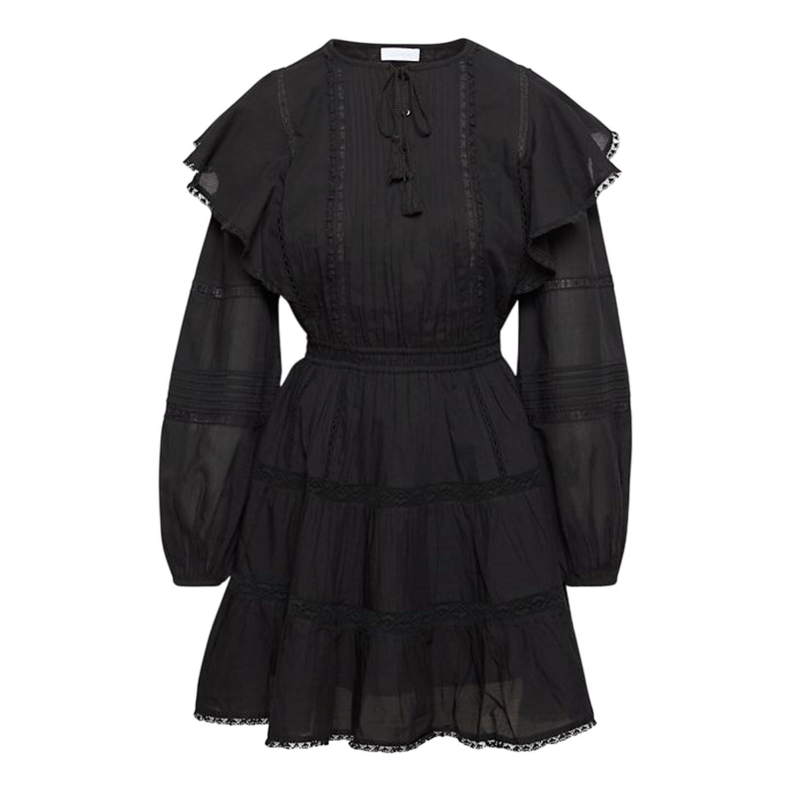 Little Moon Ruffled Black Monaco Dress Size S