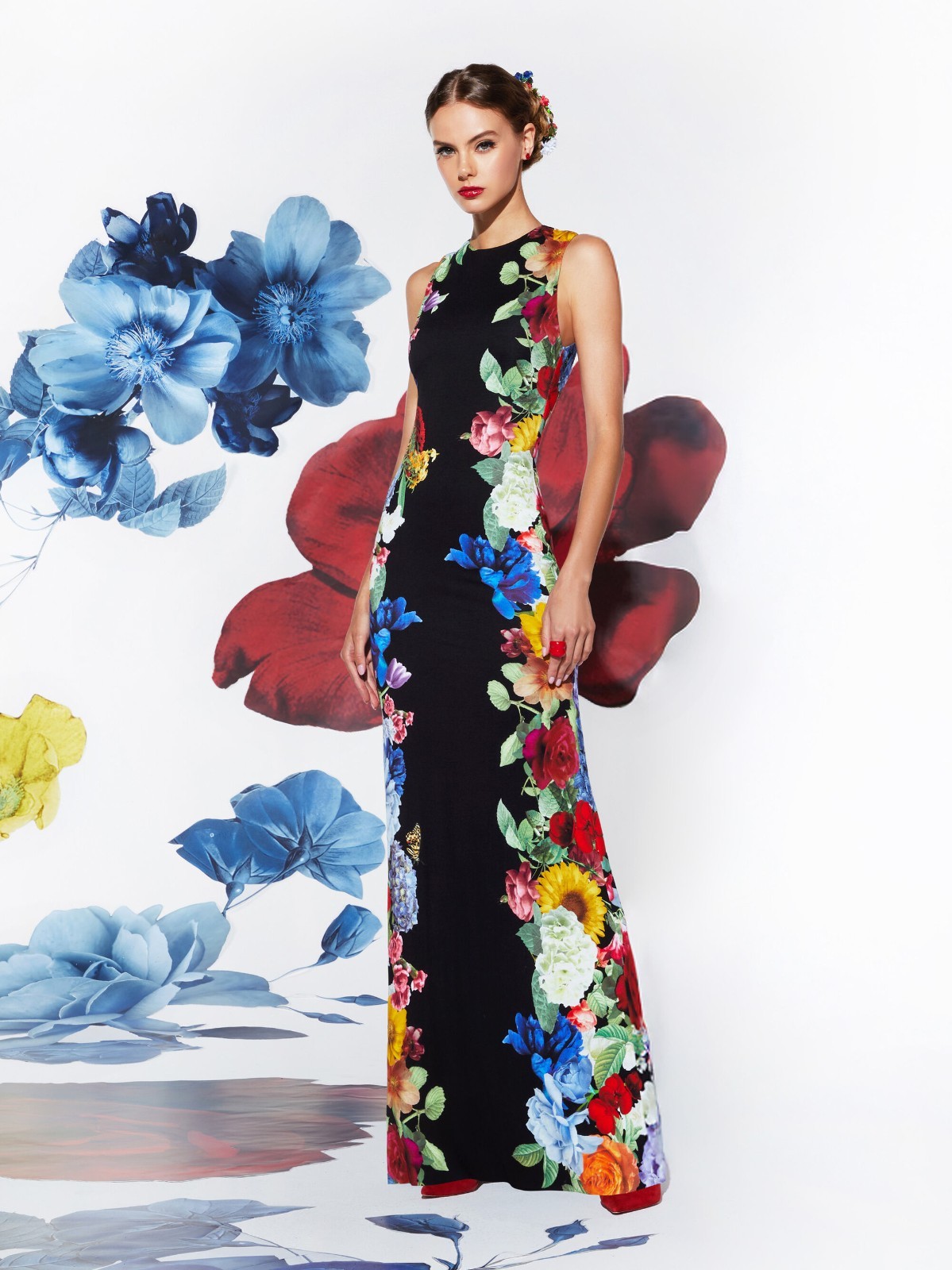 ALICE & OLIVIA (2) DELORA OPEN BACK GARDEN BRUNCH MAXI DRESS NWT MSRP$495