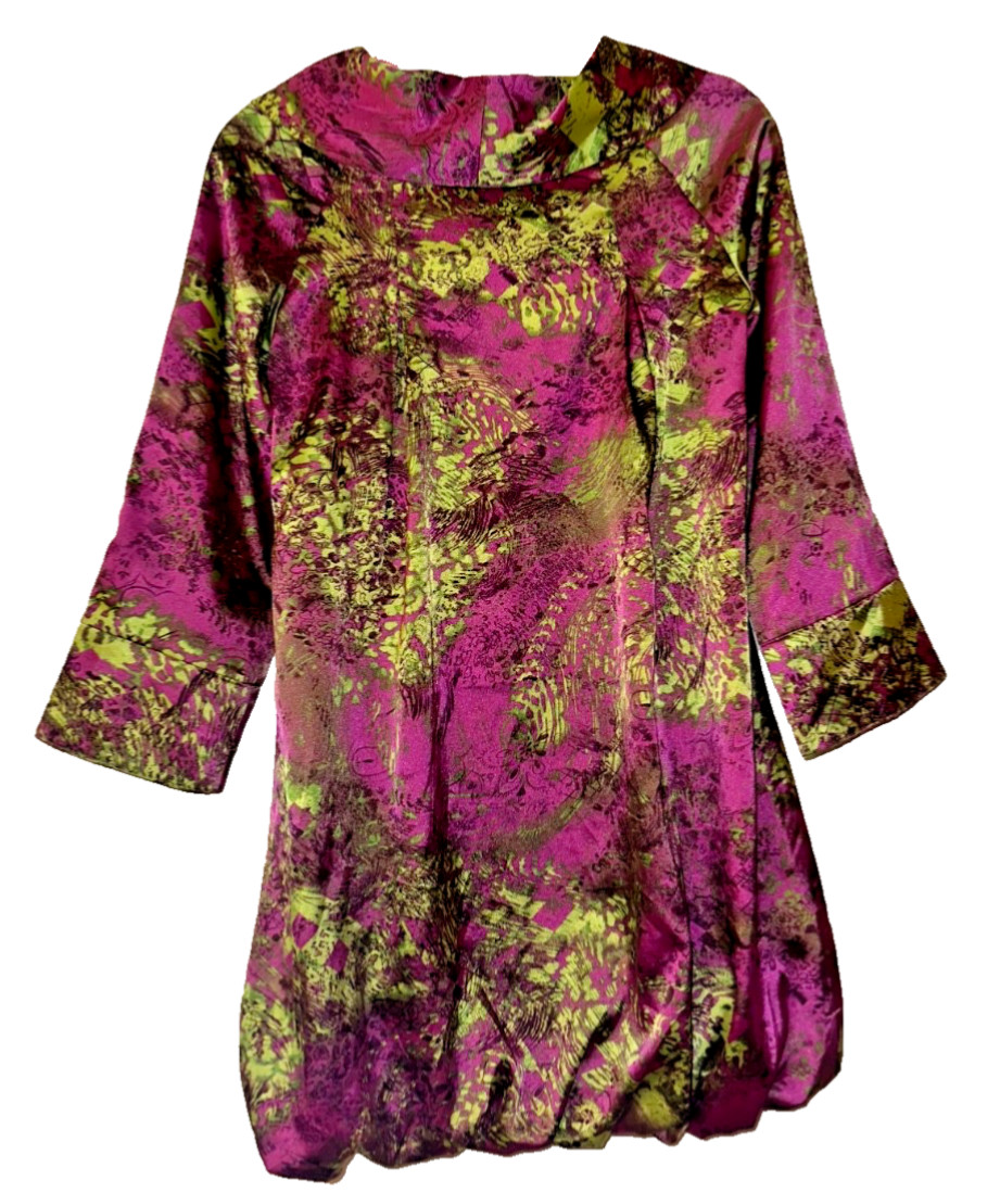 Chloe Silk Swing Dramatic High Collar and a Striking Mini Dress SZ 40