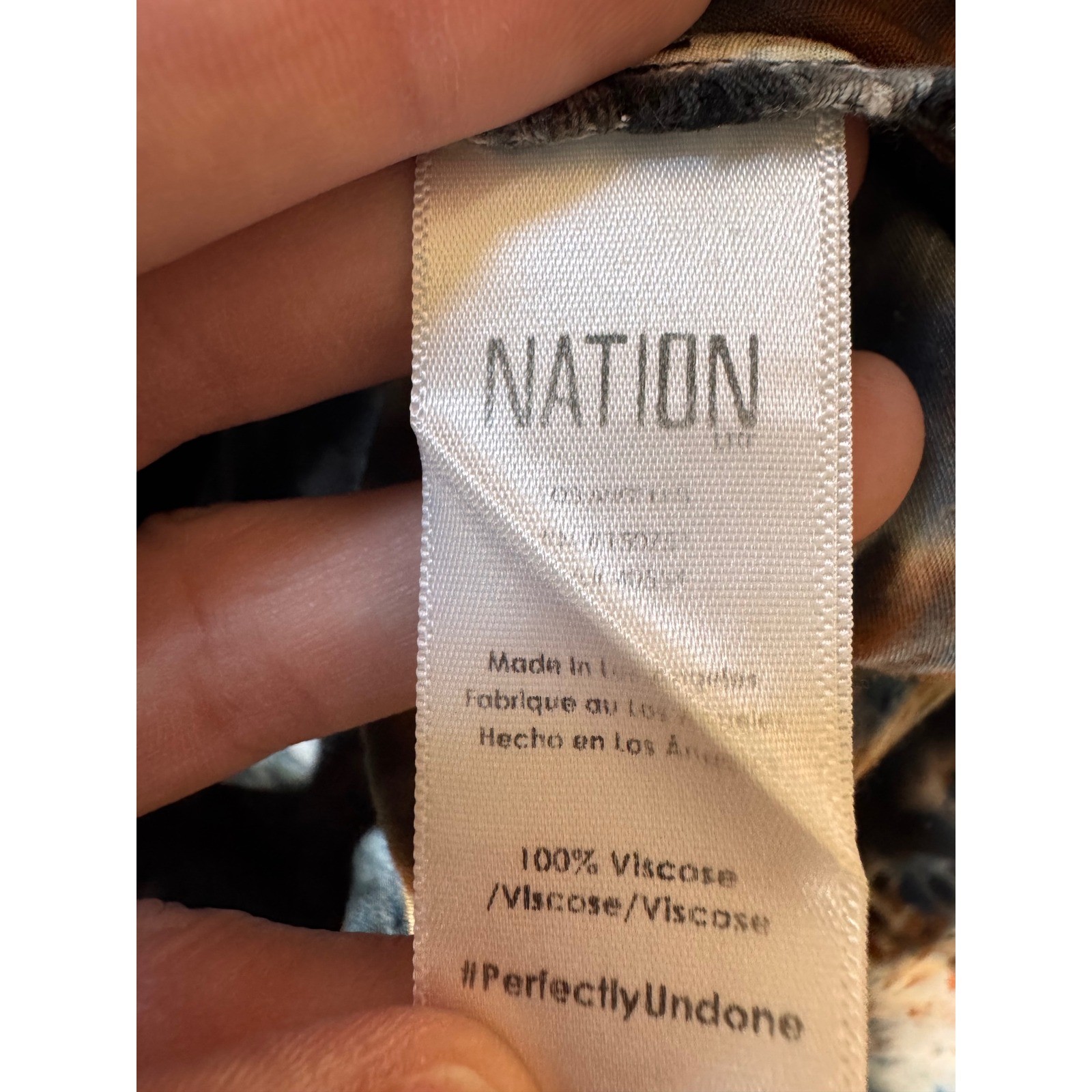 Nation LTD Tie Dye Maxi Dress Small Brown Navy Blue Viscose Festival Vacation
