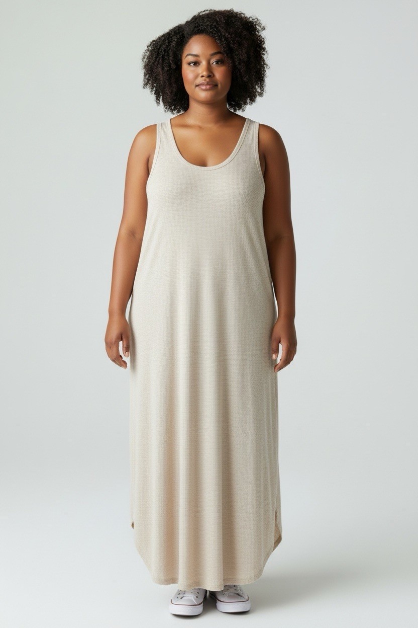 Chris & Carol Cream Maxi Dress 2XL