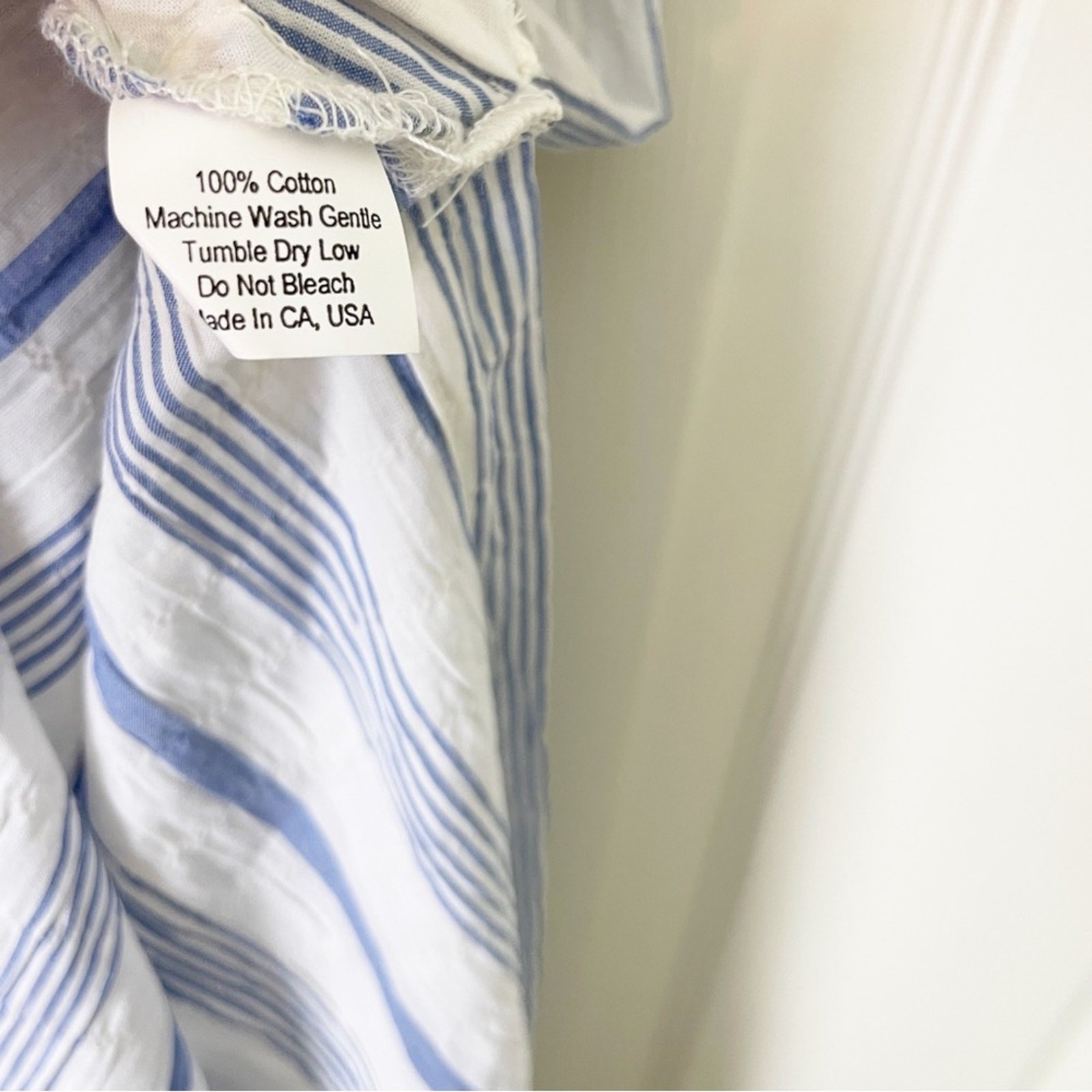 Everyday Ritual Tracey Striped Caftan Blue White Cotton Maxi Dress NWT Sz L