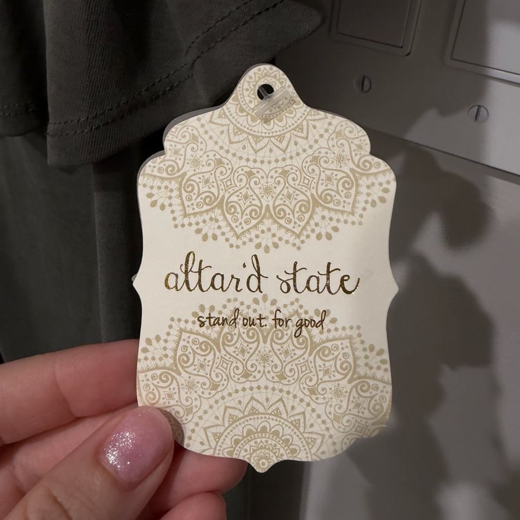 Altar’d State Olive Green Off-the-Shoulder Dress