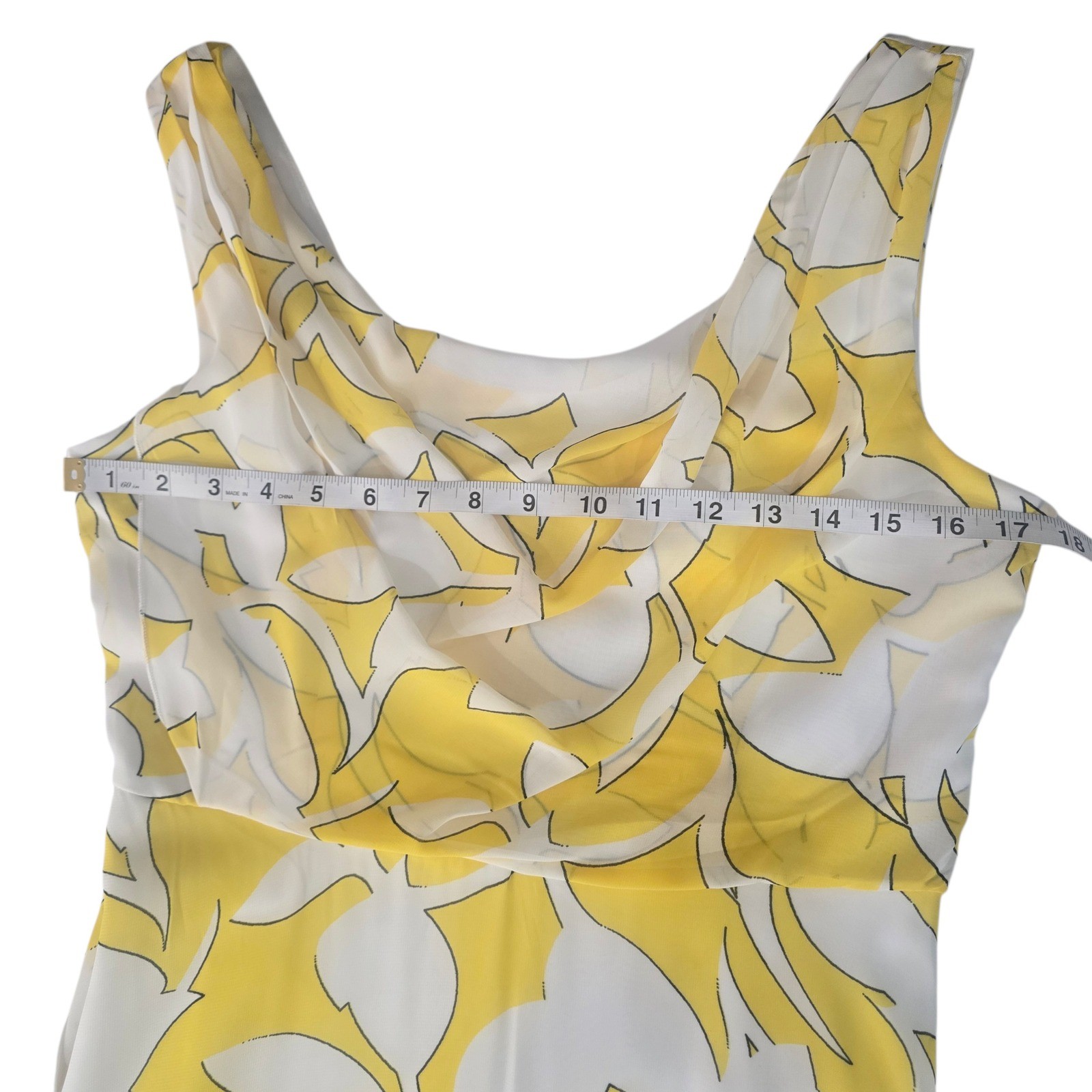 Bisou Bisou Michele Bohbot Yellow Floral Cowl Neck Maxi Dress Size 8 NWT