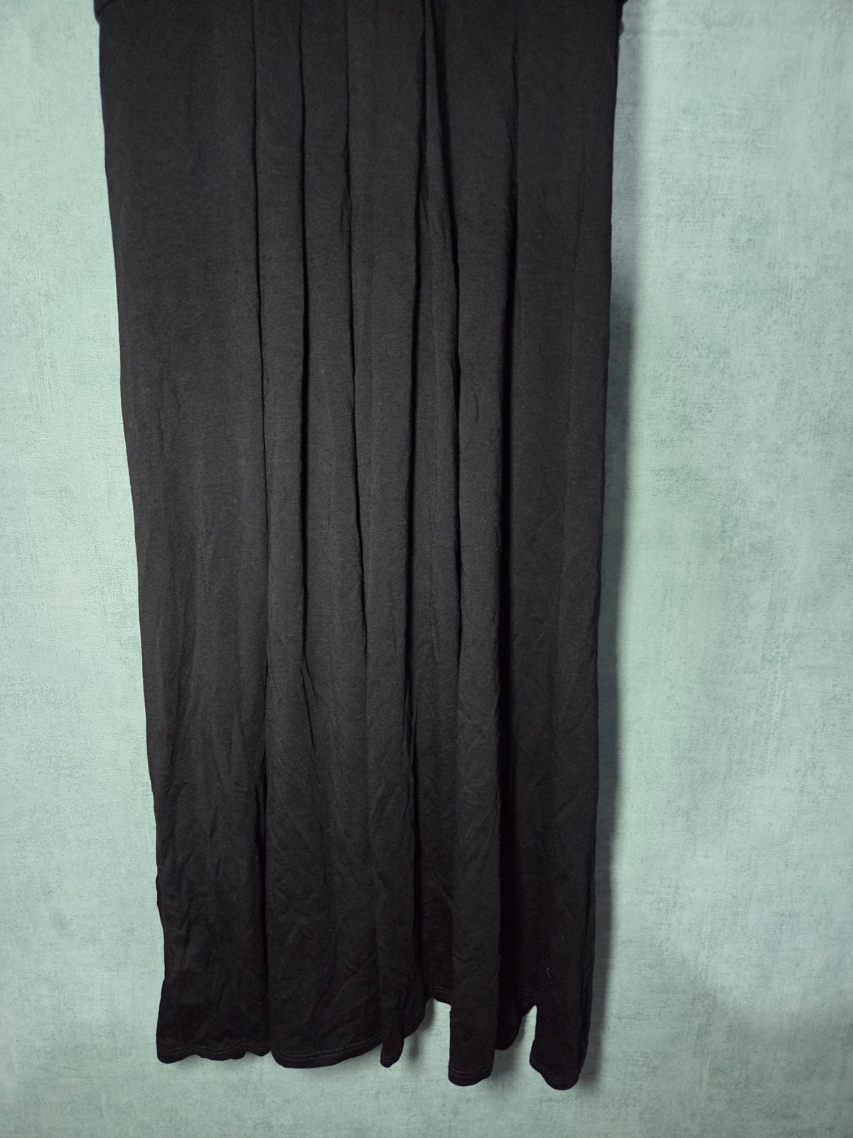 Wallis Size 10 Black V-neck Midi Dress with Tie-back Sleeveless